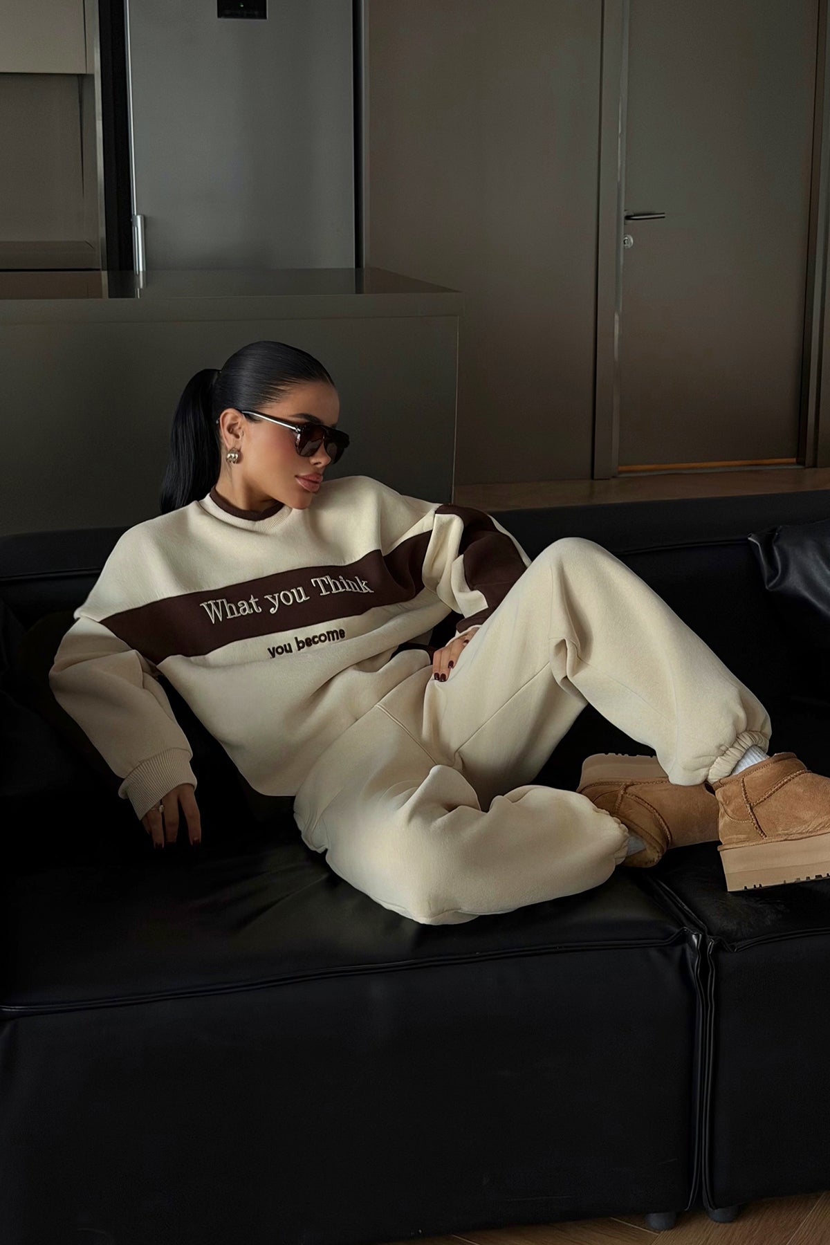 Krem Wayster Eşofman Takımı ATE-4154