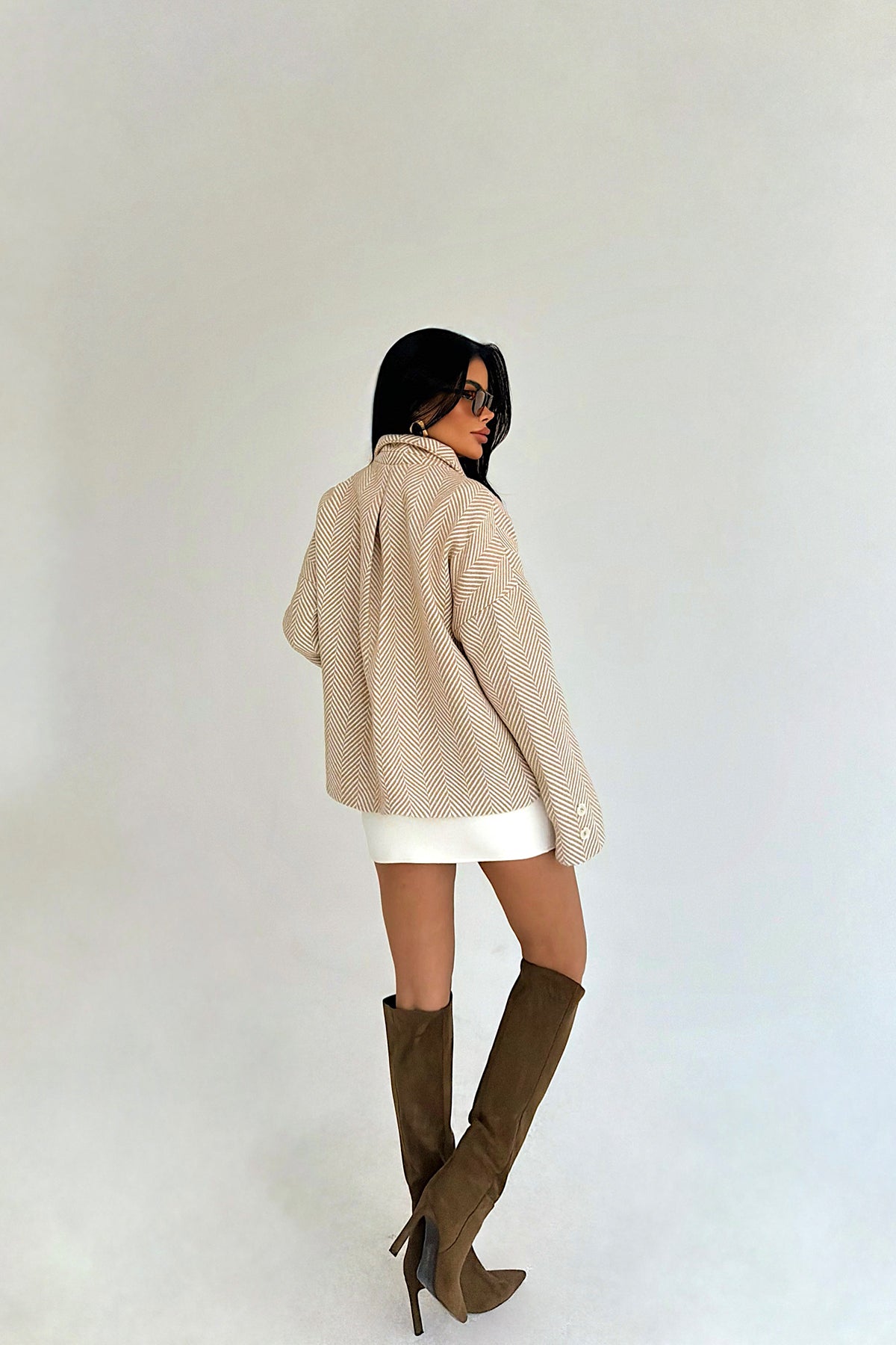 Krem Vehla Kaşe Ceket ATE-3862