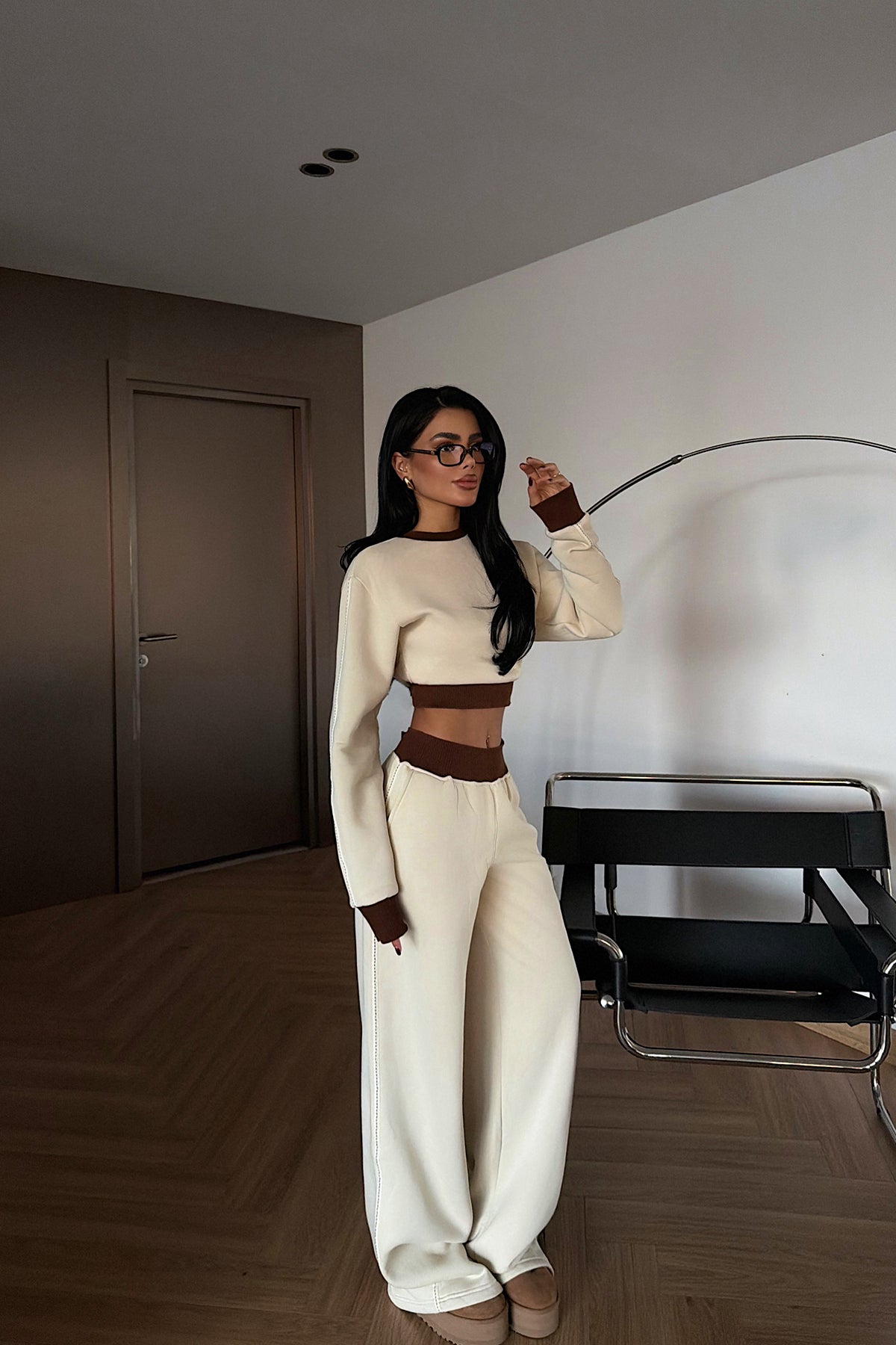 Krem Quill Eşofman Takımı ATE-4082