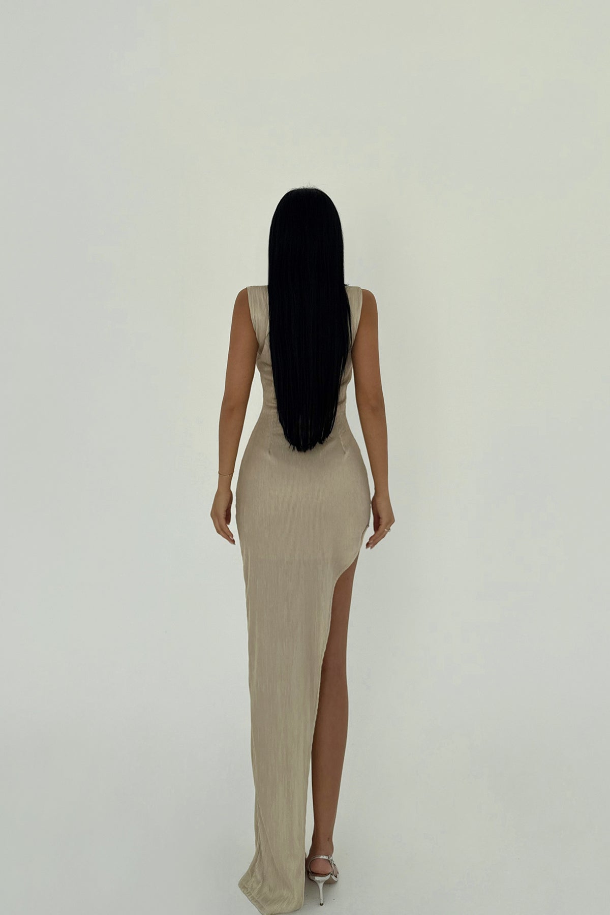 Krem Bathilda Uzun Elbise ATE-1909