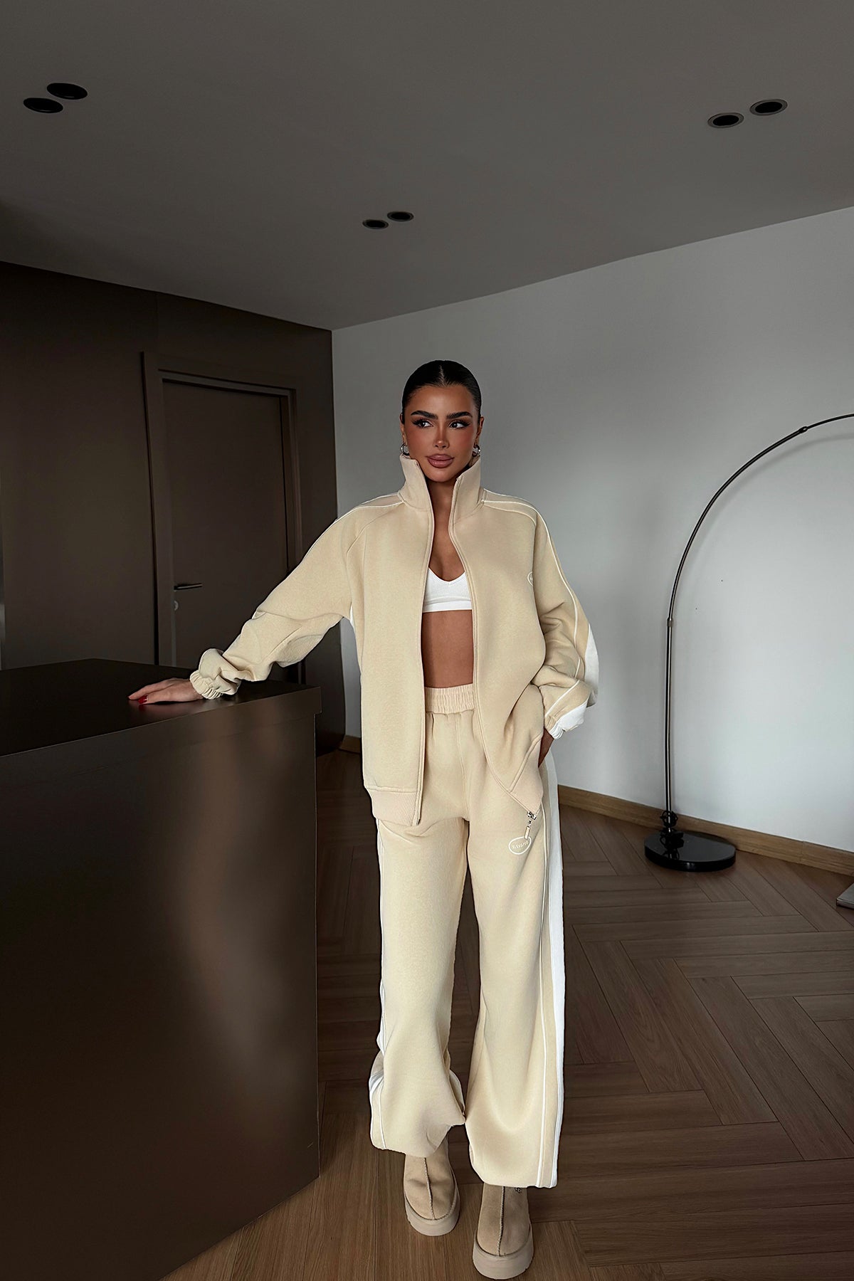 Krem Gionna Eşofman Takımı ATE-4350