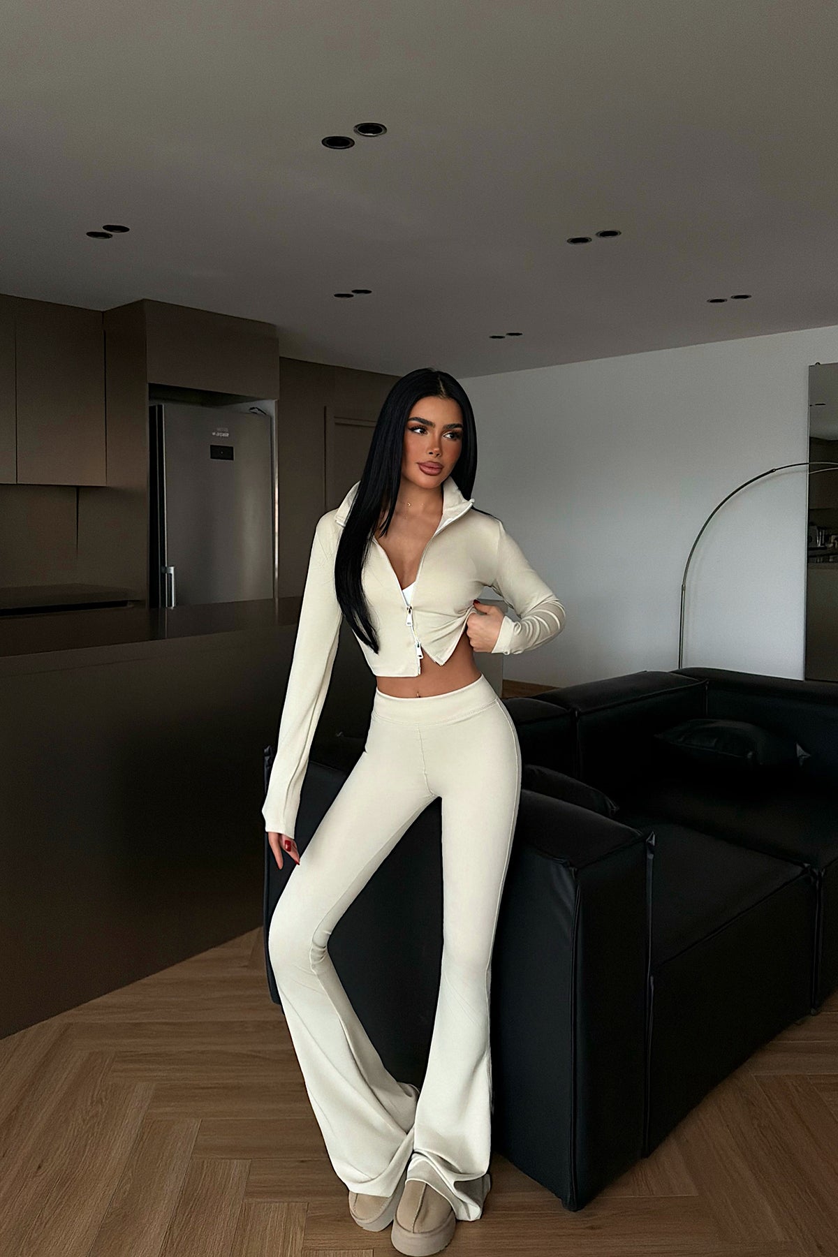 Krem Bericca Eşofman Takımı ATE-4099