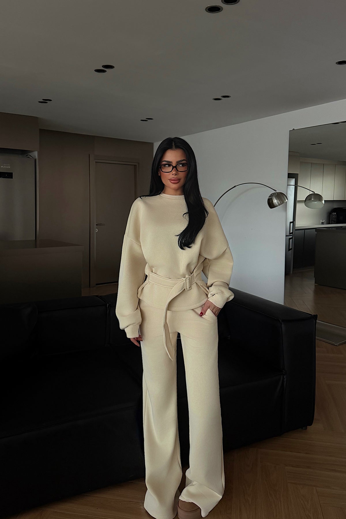 Krem Luzzy Eşofman Takımı ATE-4111