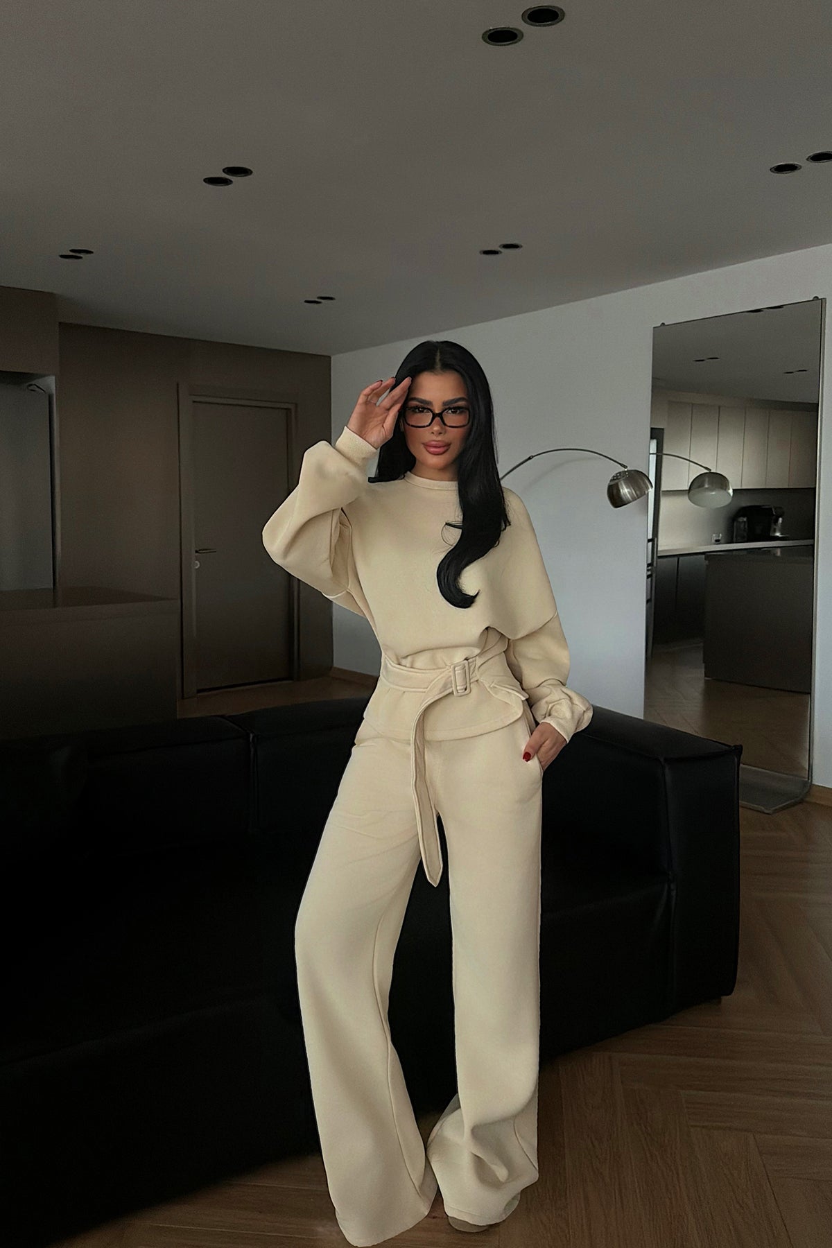 Krem Luzzy Eşofman Takımı ATE-4111