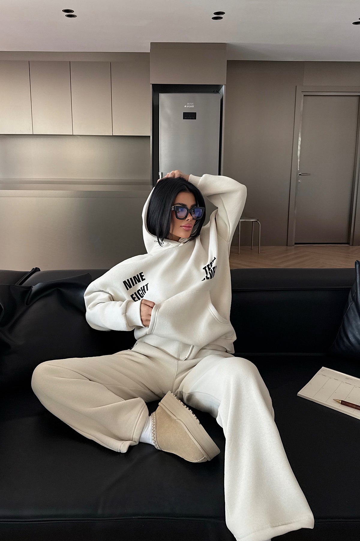 Krem Darcey Eşofman Takım ATE-3709