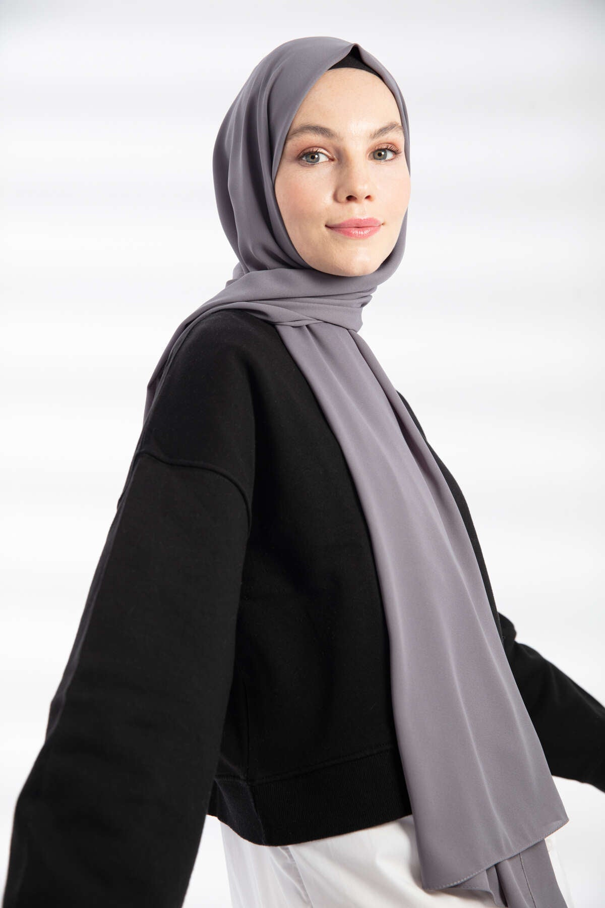 Krep Şal - Antrasit