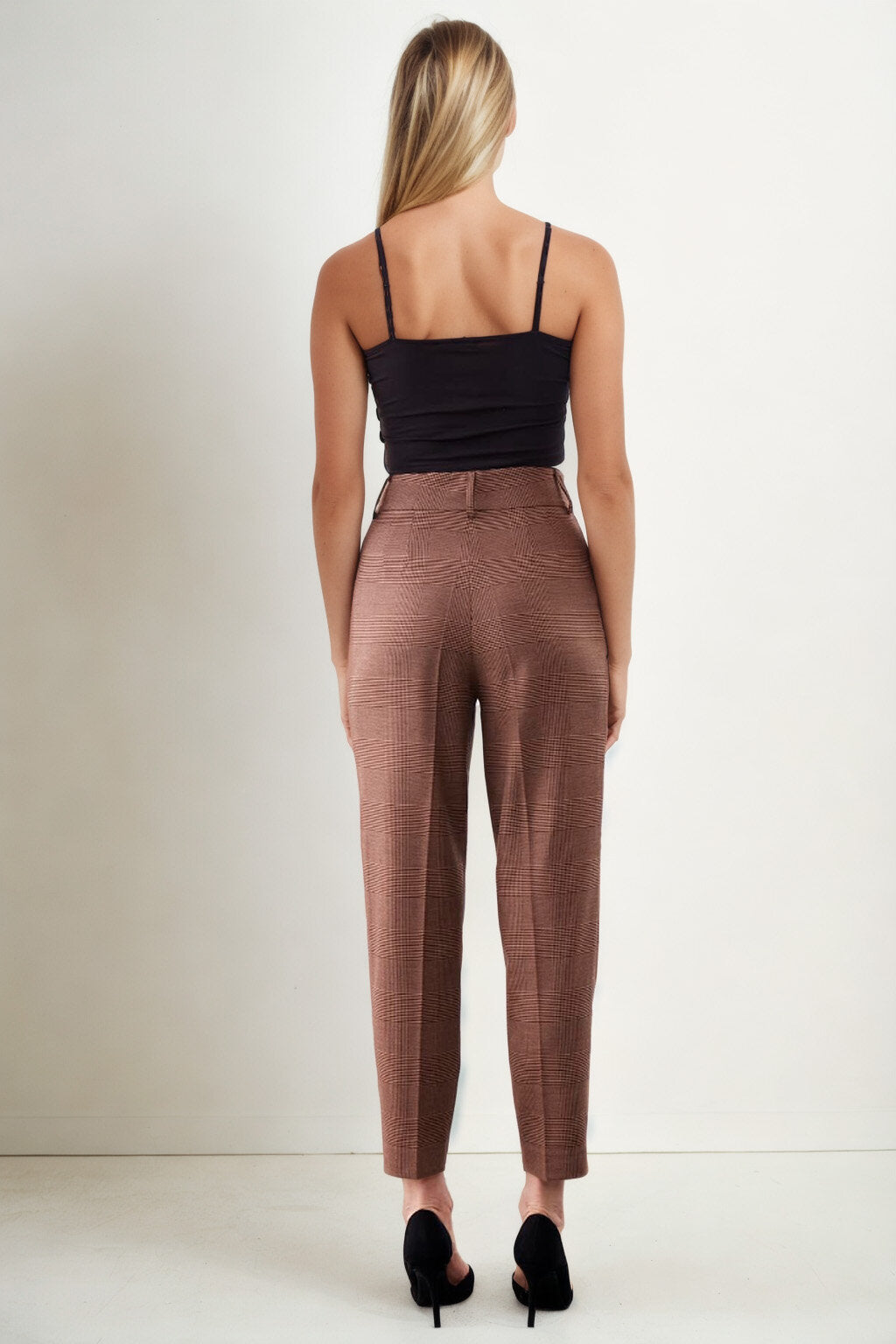 Küçük Cep Detaylı Ekose Pantolon
