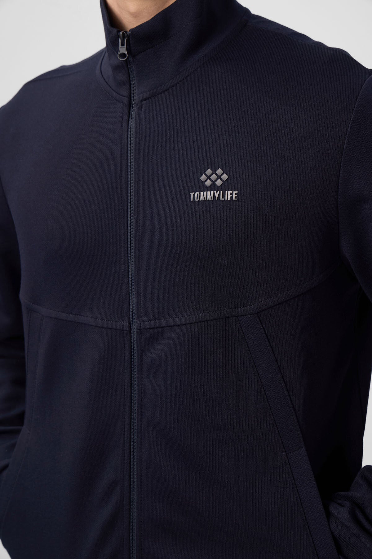 Lacivert Yüzeyi Dokulu Rahat Form Erkek Eşofman Takım - 85273