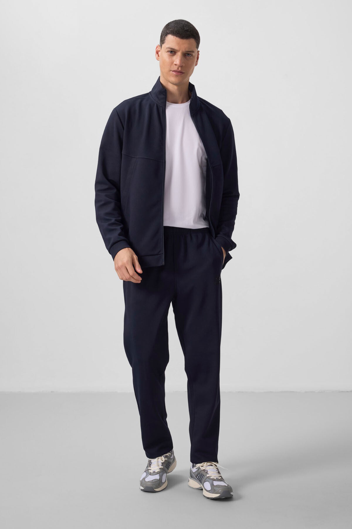 Lacivert Yüzeyi Dokulu Rahat Form Erkek Eşofman Takım - 85273