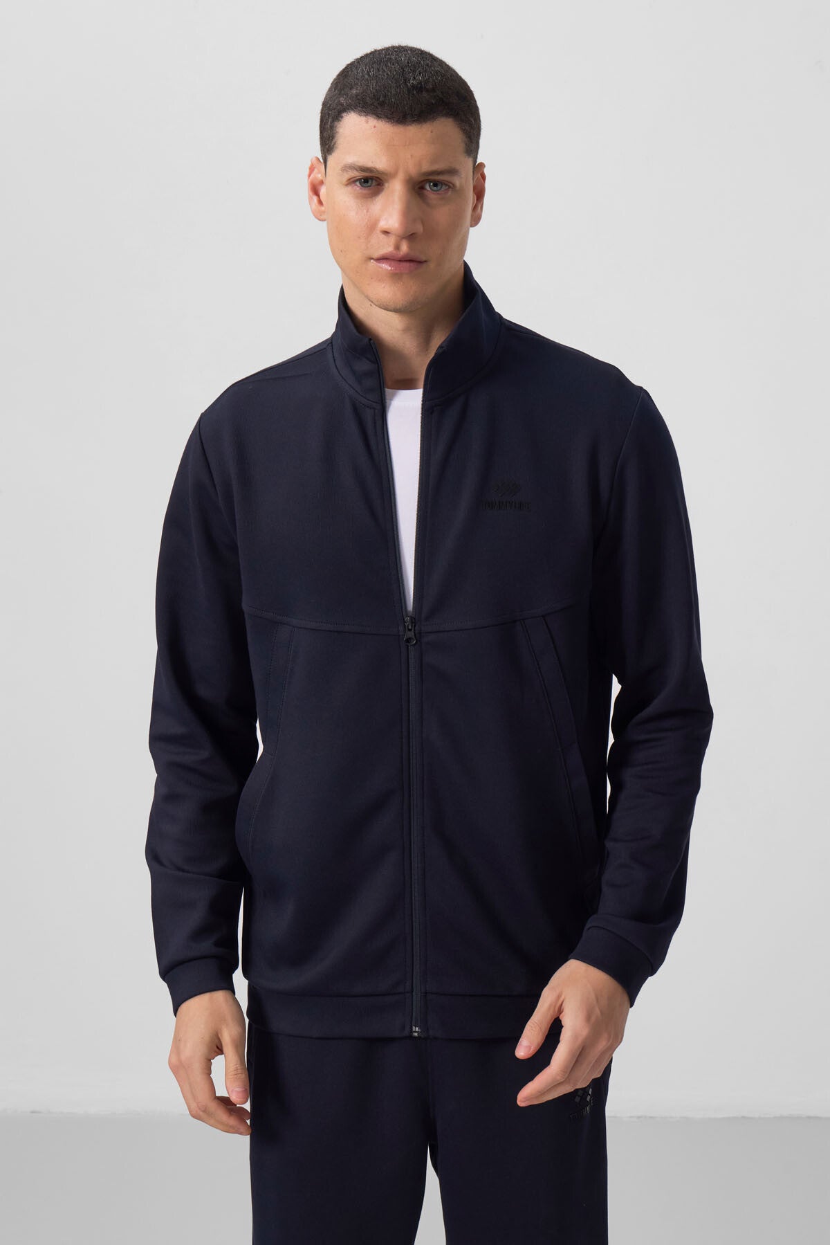 Lacivert Yüzeyi Dokulu Rahat Form Erkek Eşofman Takım - 85273