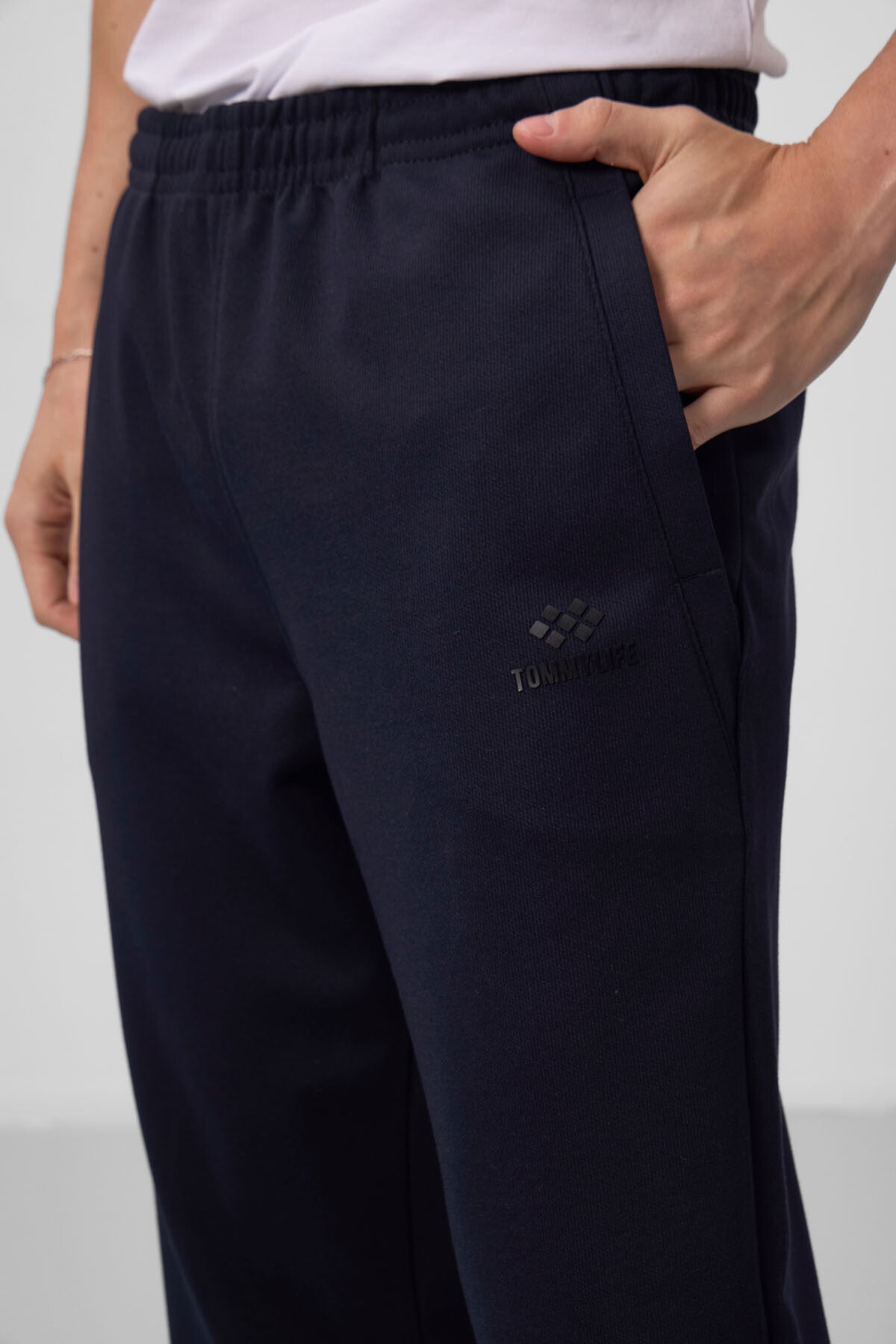 Lacivert Yüzeyi Dokulu Rahat Form Erkek Eşofman Takım - 85273