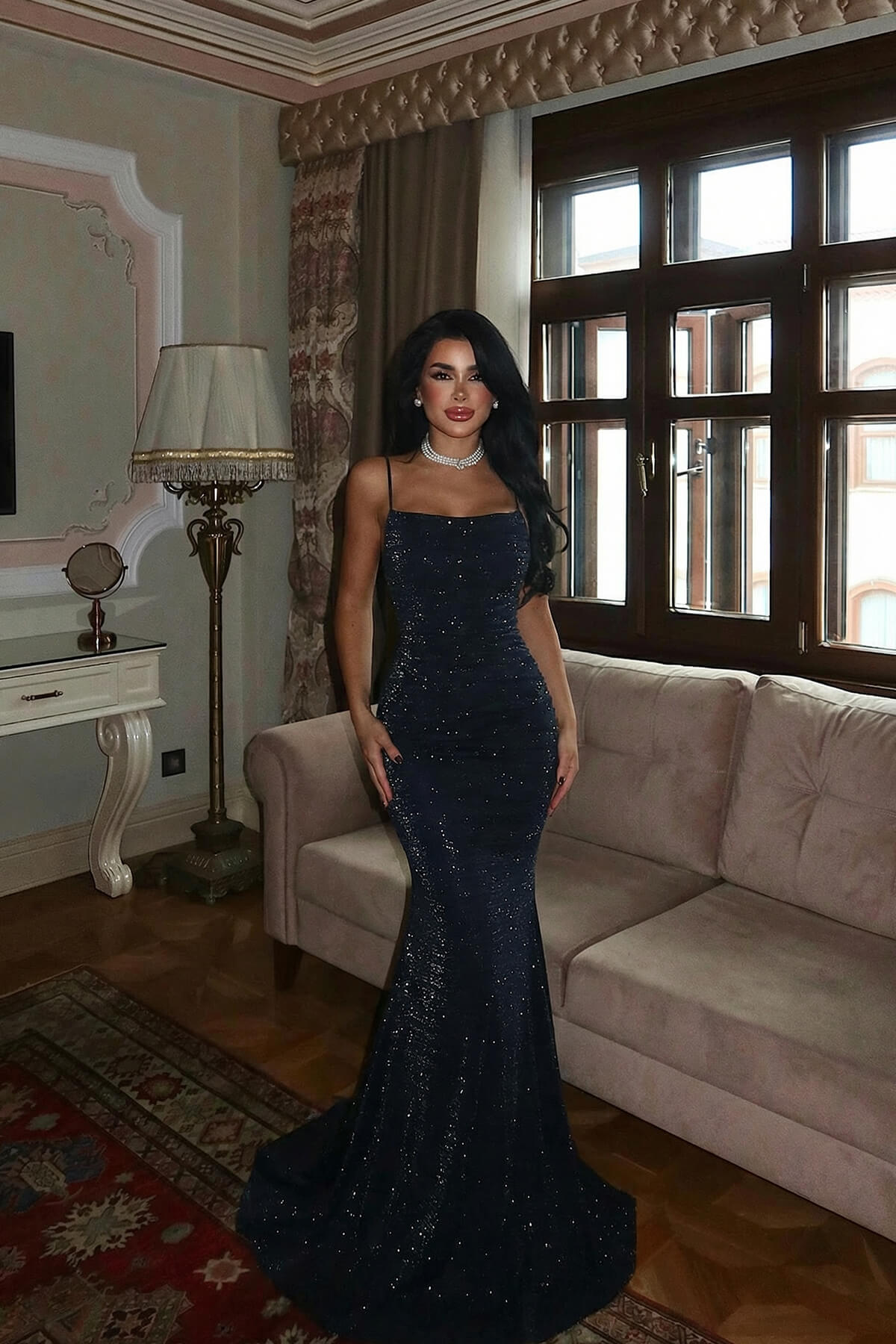 Lacivert Gorria elbise ATE-4473 XS