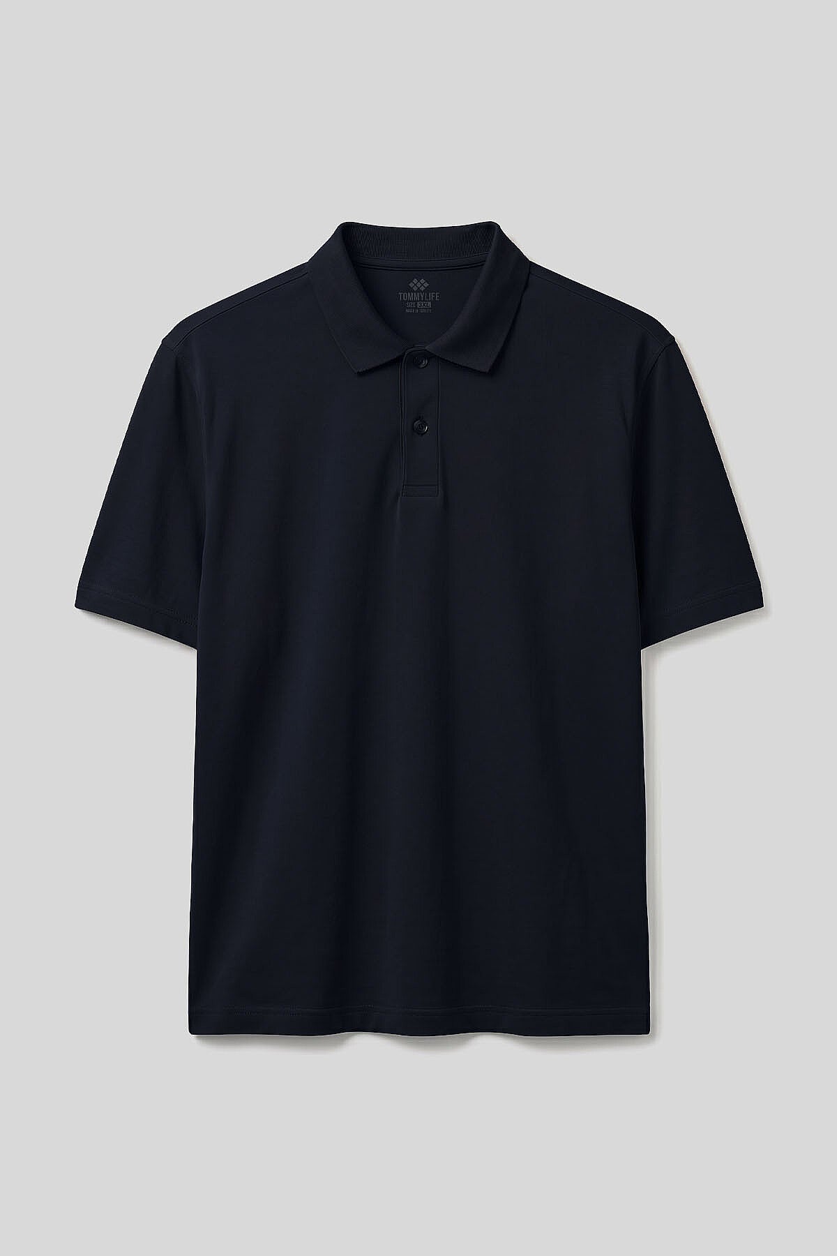 Lacivert Polo Yaka Büyük Beden Battal Erkek T-Shirt - 88511