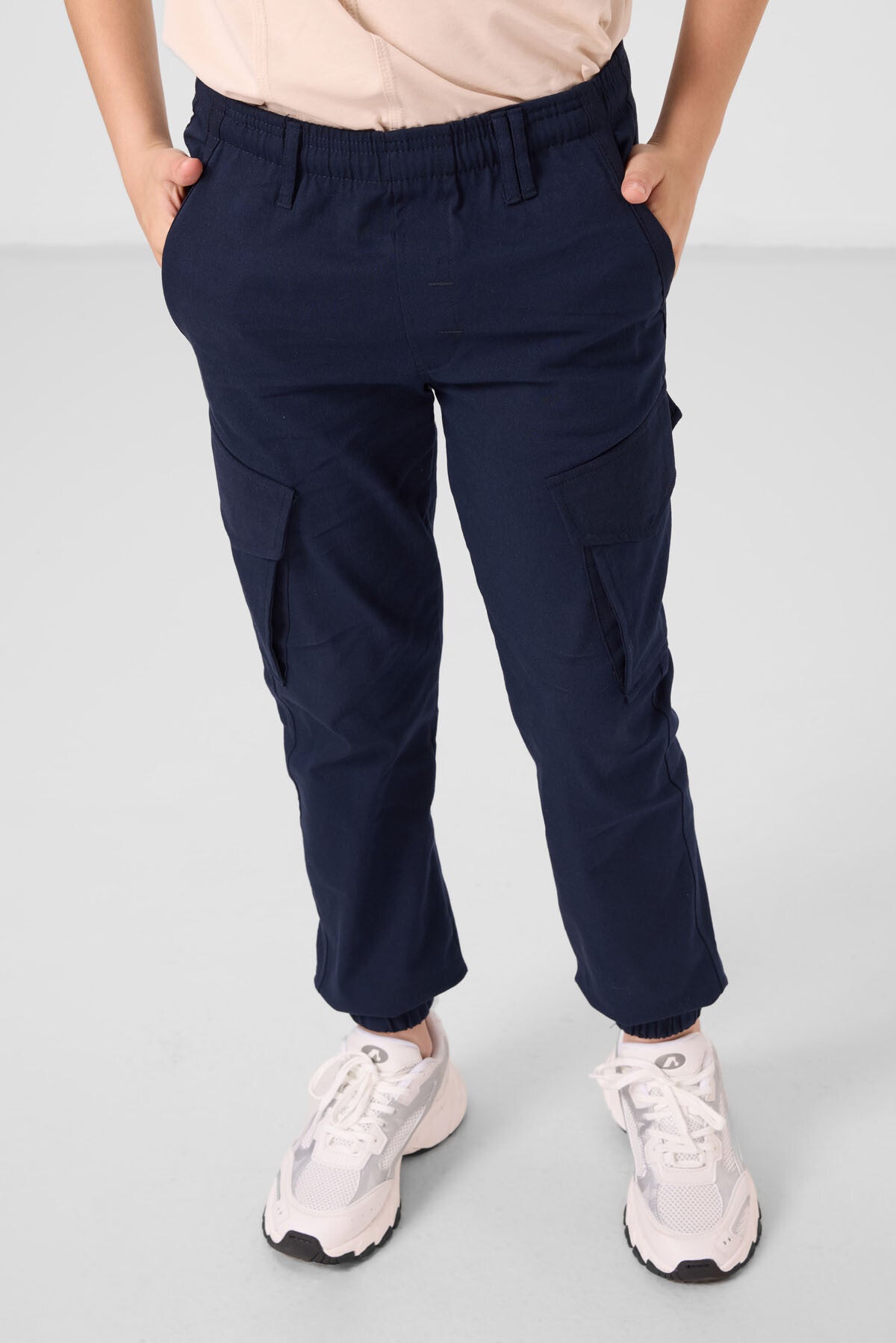 Lacivert Standart Fit Dokuma Hafif Esnek Chino Erkek Çocuk Pantolon - 11271