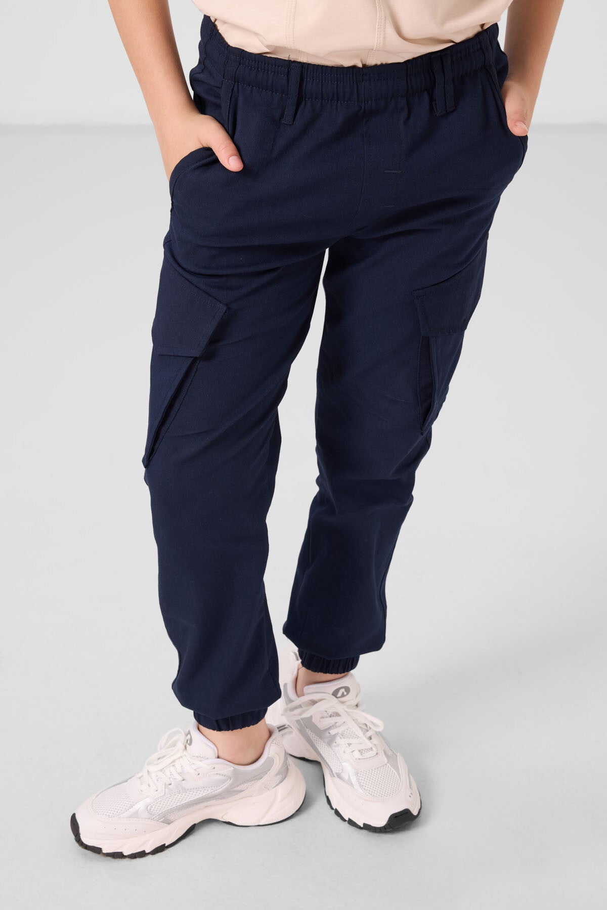 Lacivert Standart Fit Dokuma Hafif Esnek Chino Erkek Çocuk Pantolon - 11271