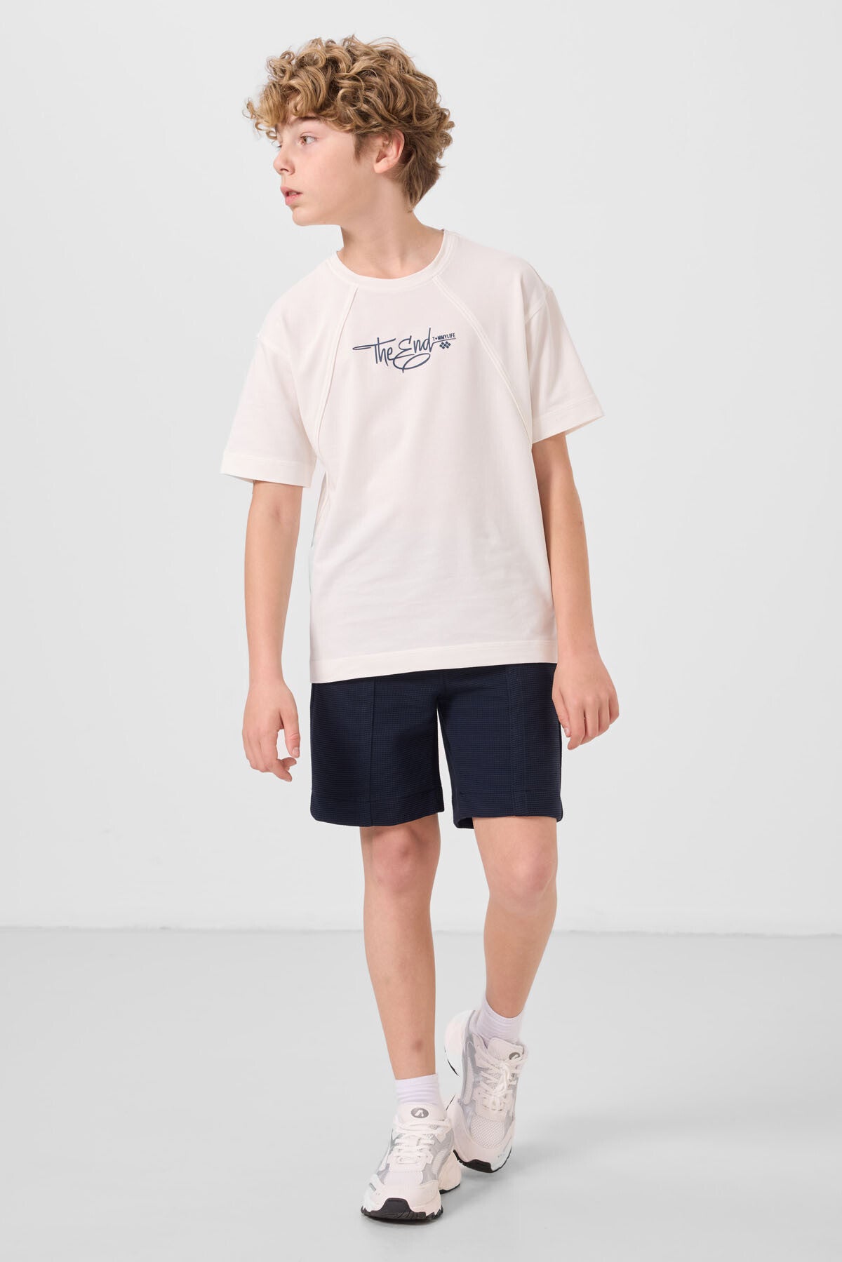 Lacivert Pamuklu Yumuşak Dokulu Standart Fit Basic Erkek Çocuk Şort - 11289