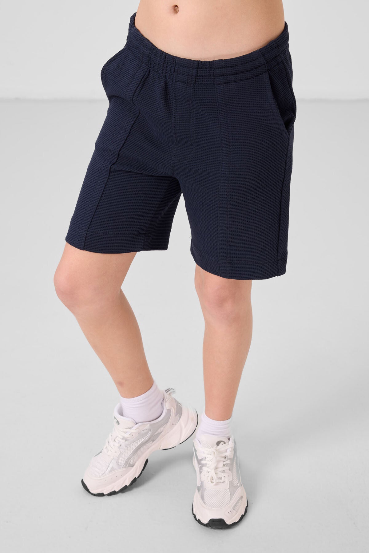 Lacivert Pamuklu Yumuşak Dokulu Standart Fit Basic Erkek Çocuk Şort - 11289