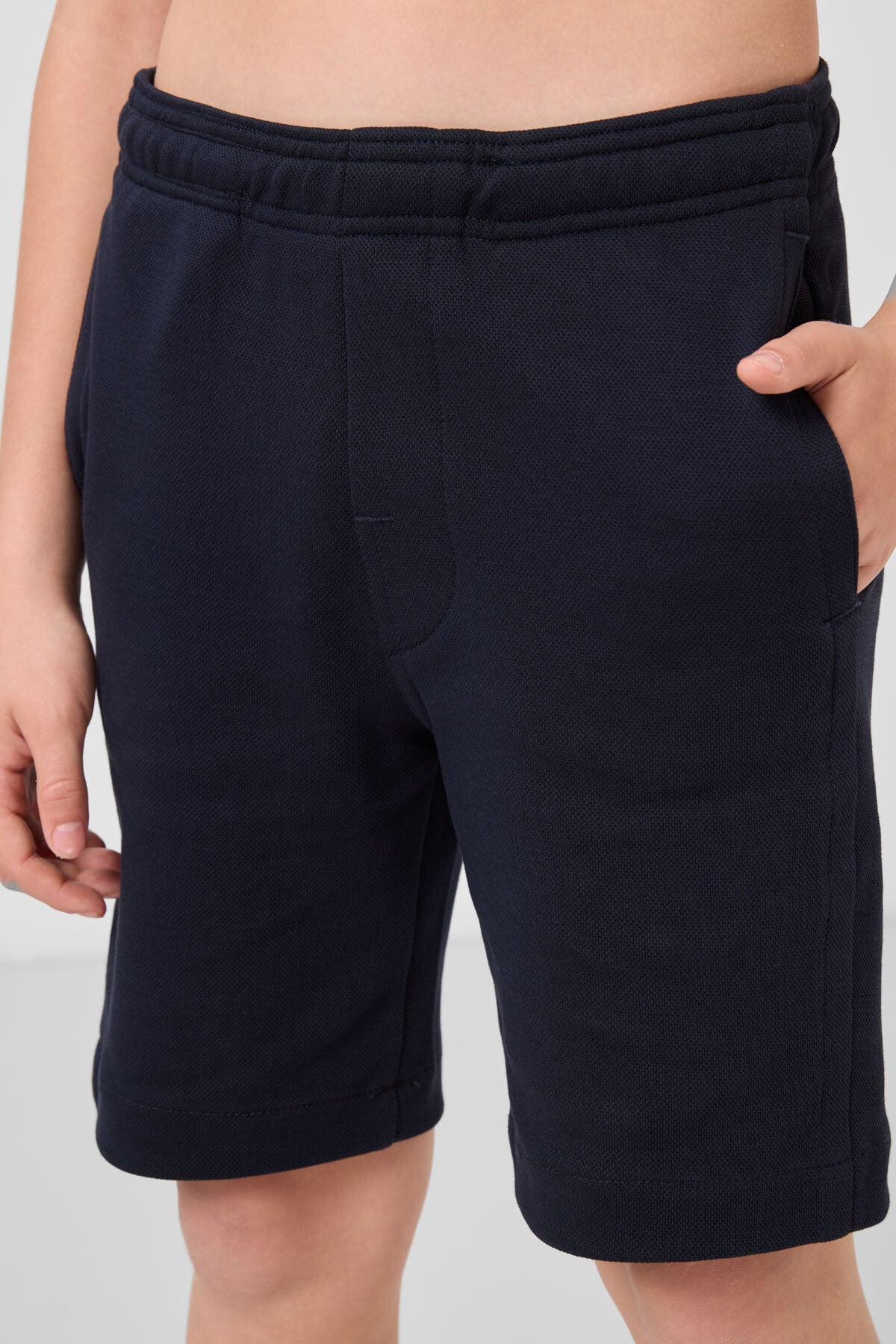 Lacivert Pamuklu Yumuşak Dokulu Standart Fit Basic Erkek Çocuk Şort - 11293