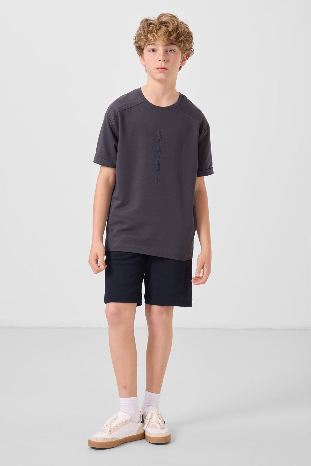 Lacivert Pamuklu Yumuşak Dokulu Standart Fit Basic Erkek Çocuk Şort - 11293