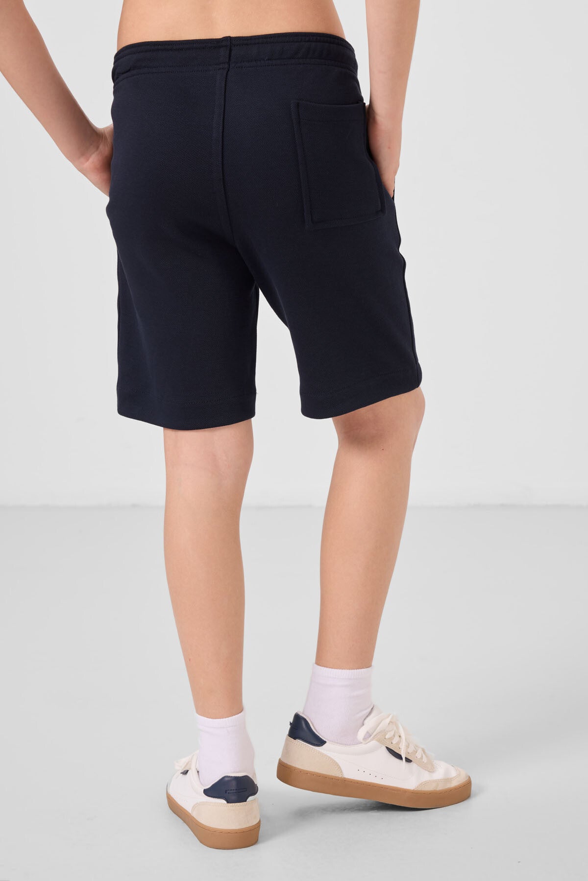 Lacivert Pamuklu Yumuşak Dokulu Standart Fit Basic Erkek Çocuk Şort - 11293