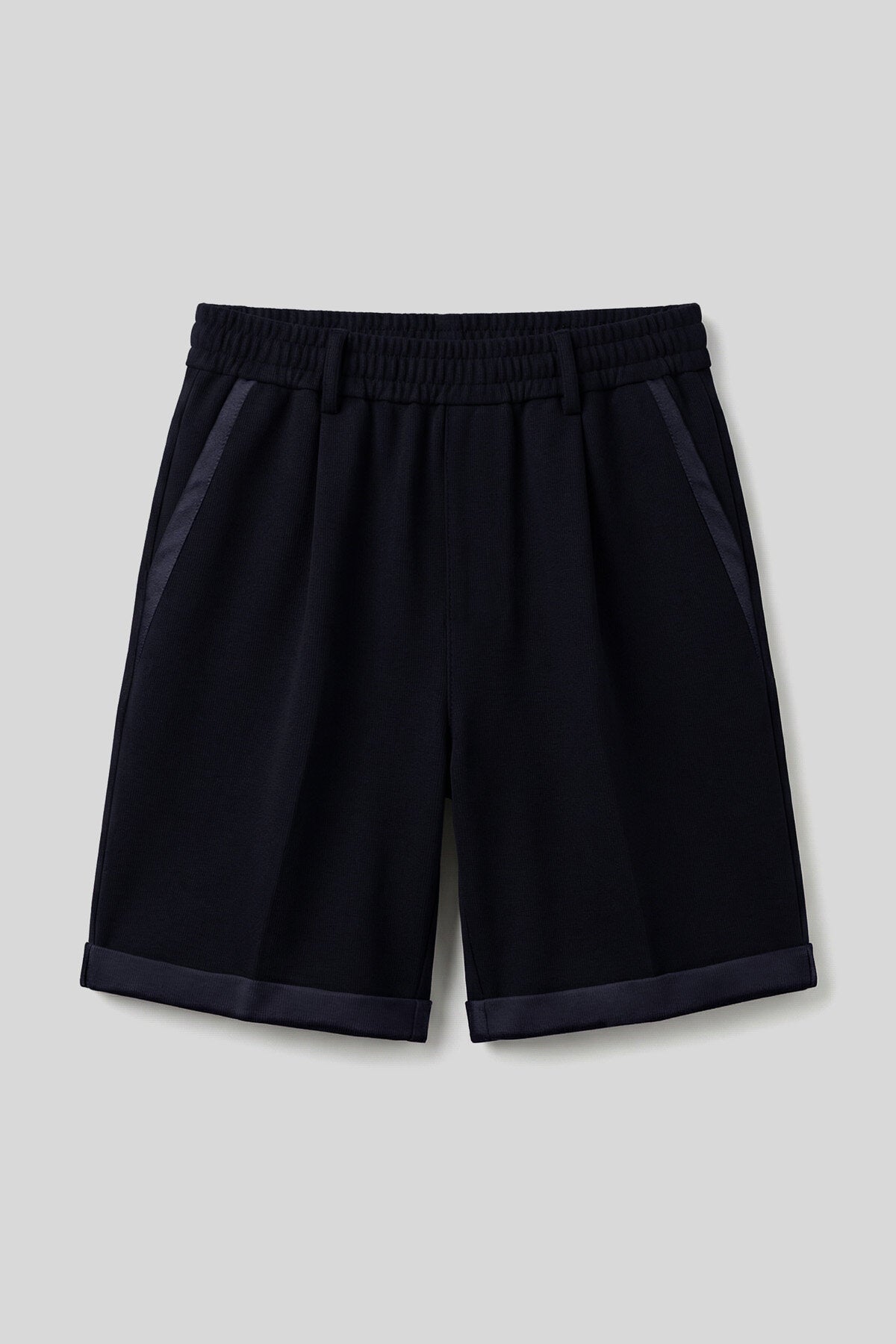 Lacivert Oversize Fit Basic Kemer Detaylı Erkek Şort - 81285