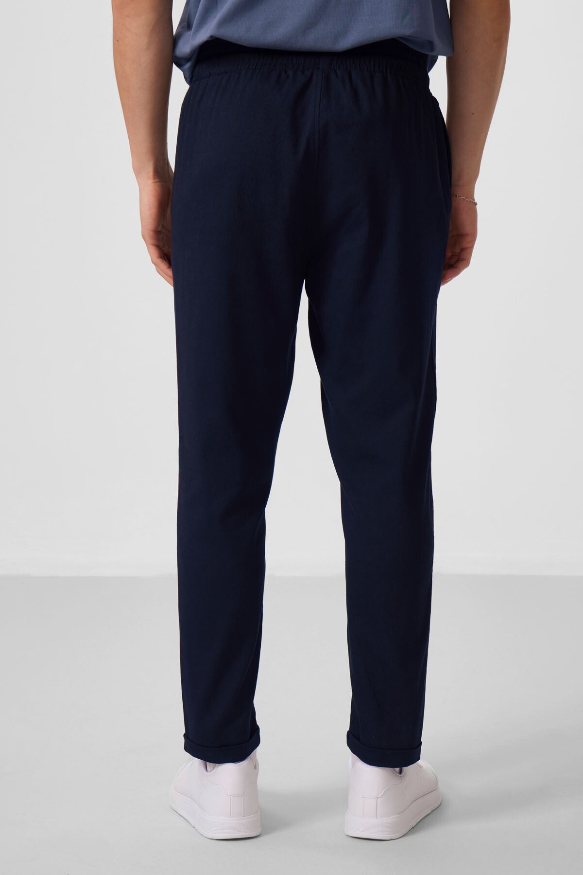 Lacivert Standart Fit Dokuma Hafif Esnek Chino Erkek Pantolon - 82175