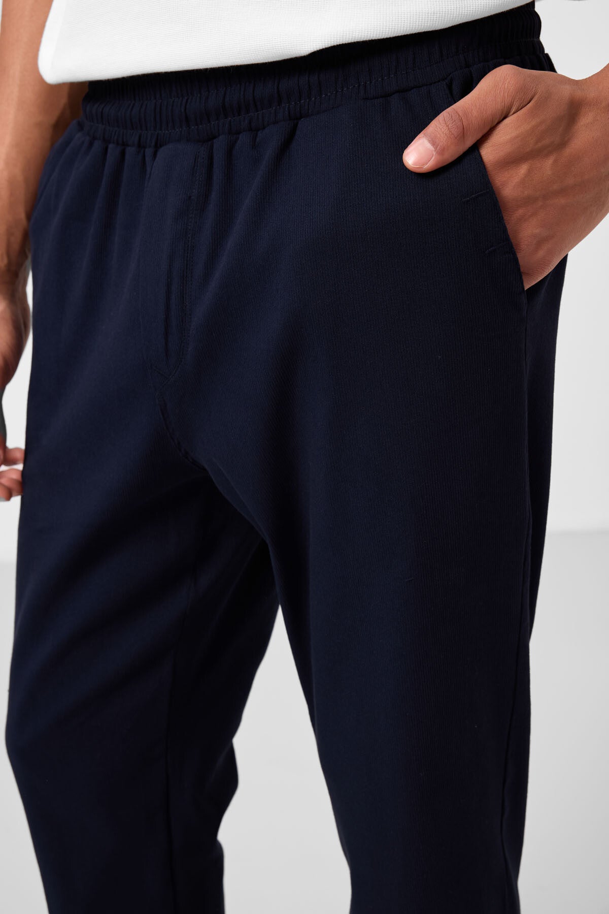 Lacivert Standart Fit Dokuma Hafif Esnek Chino Erkek Pantolon - 82176