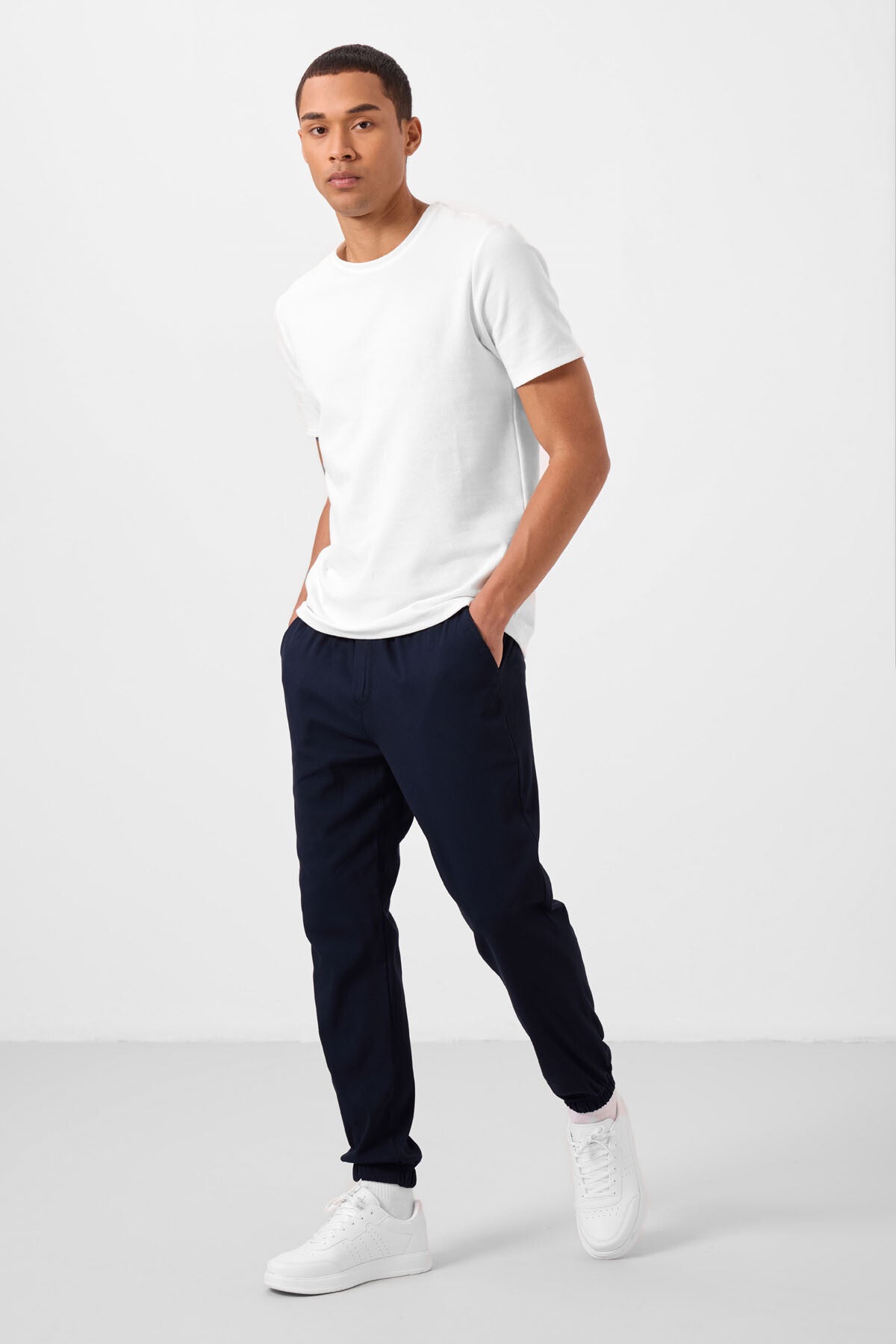 Lacivert Standart Fit Dokuma Hafif Esnek Chino Erkek Pantolon - 82176