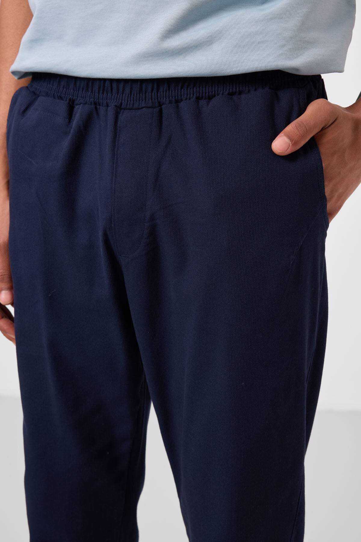 Lacivert Standart Fit Dokuma Hafif Esnek Chino Erkek Pantolon - 82177