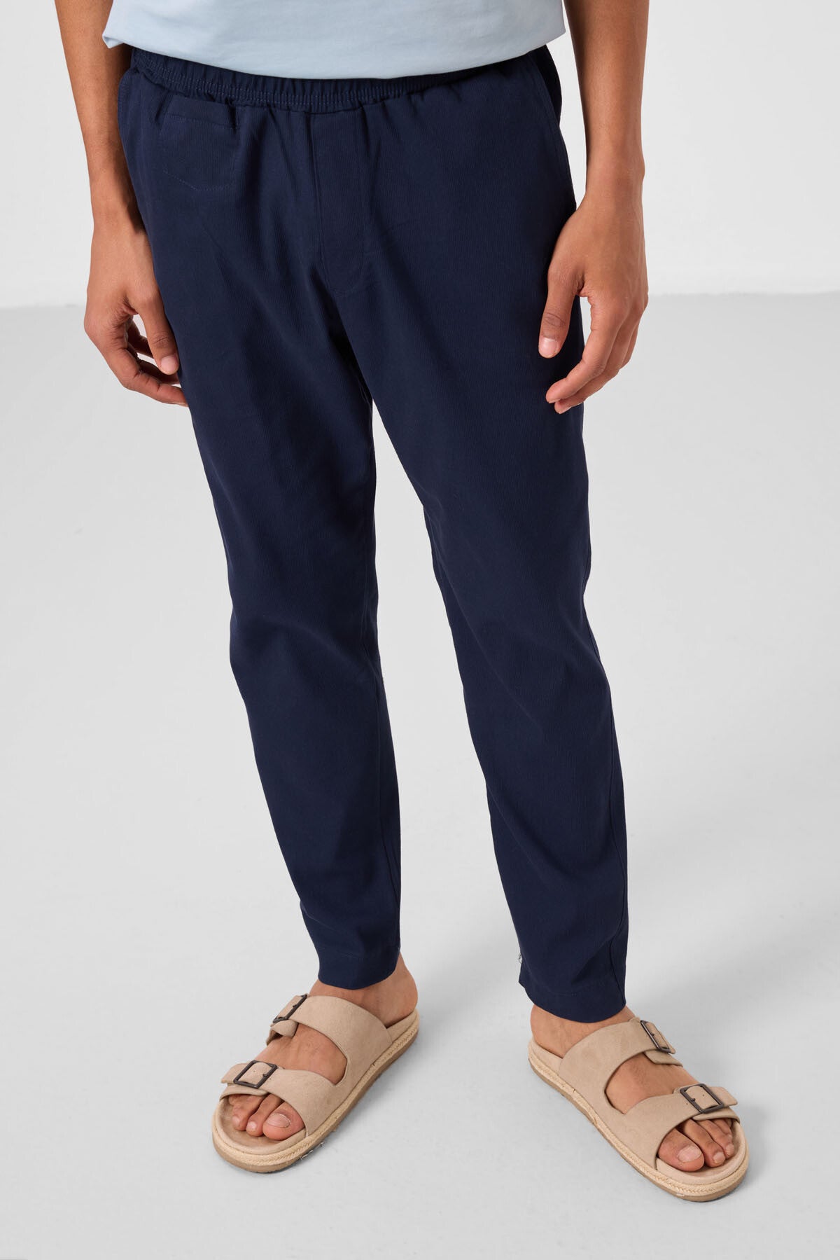 Lacivert Standart Fit Dokuma Hafif Esnek Chino Erkek Pantolon - 82177