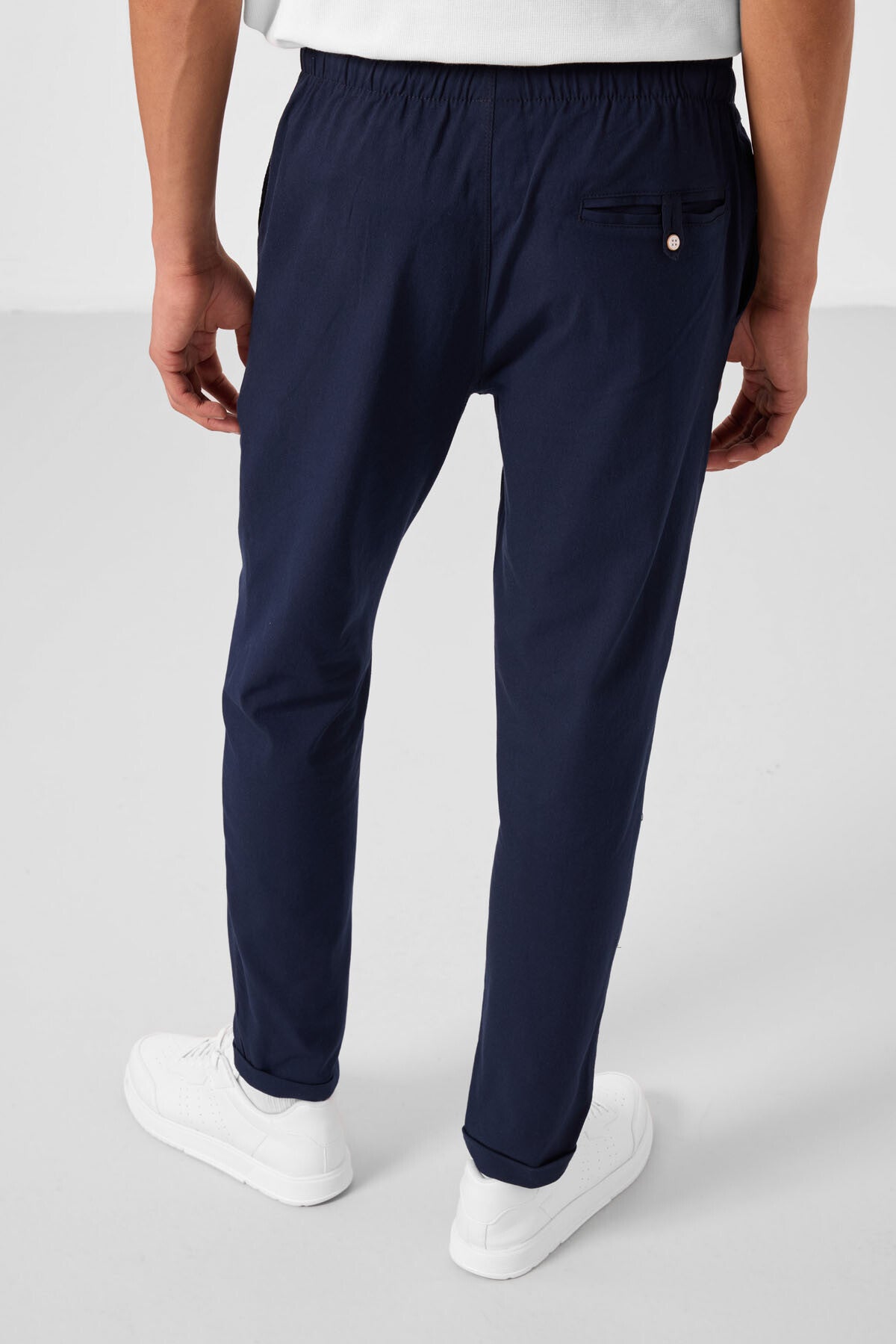 Lacivert Standart Fit Dokuma Hafif Esnek Chino Erkek Pantolon - 82178