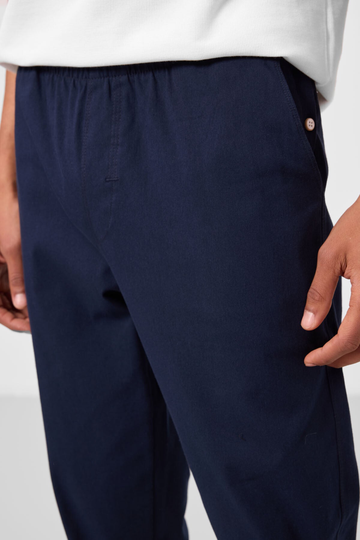 Lacivert Standart Fit Dokuma Hafif Esnek Chino Erkek Pantolon - 82178