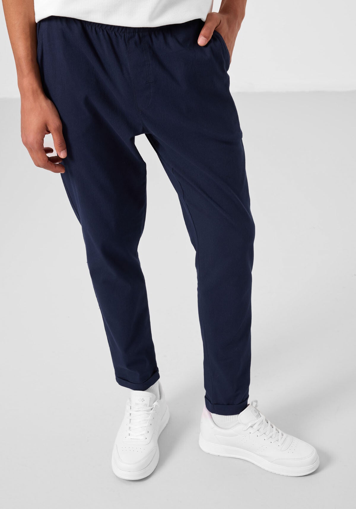 Lacivert Standart Fit Dokuma Hafif Esnek Chino Erkek Pantolon - 82178