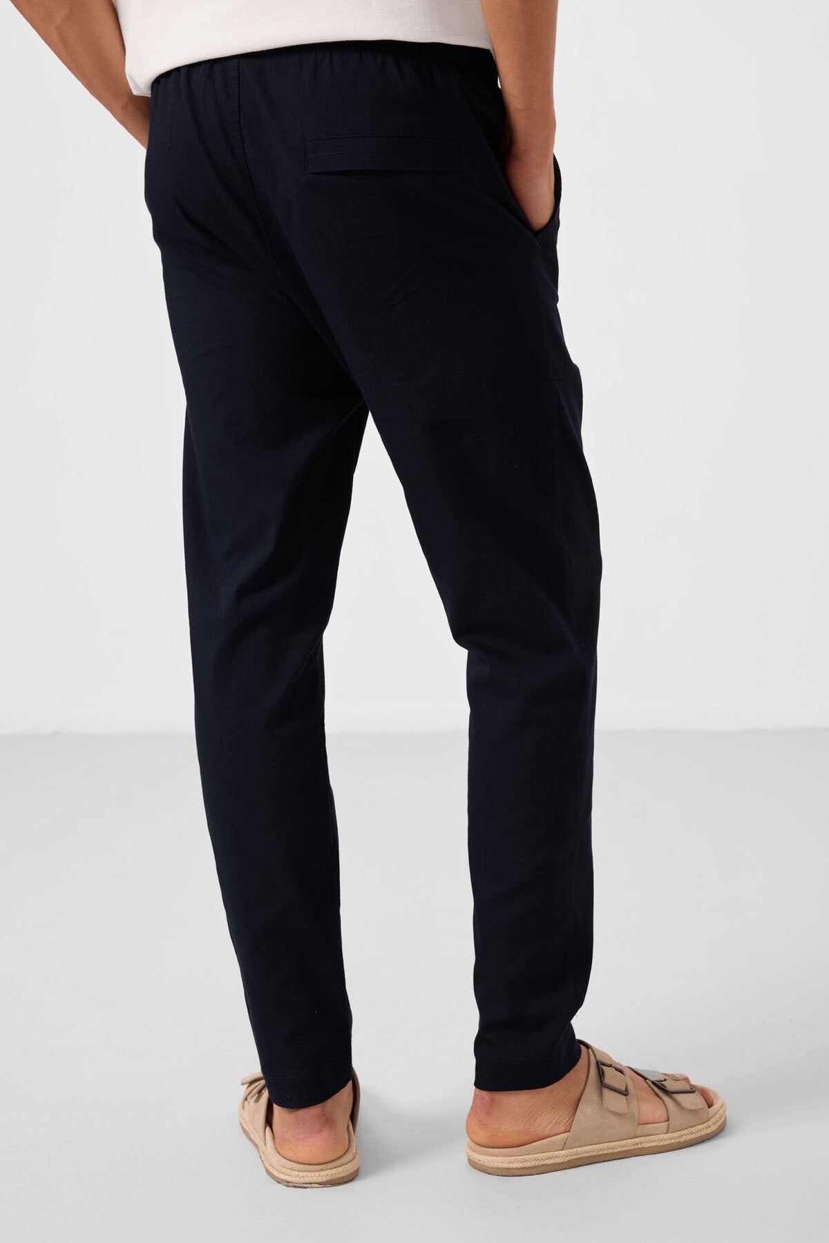 Lacivert Standart Fit Dokuma Hafif Esnek Chino Erkek Pantolon - 82180