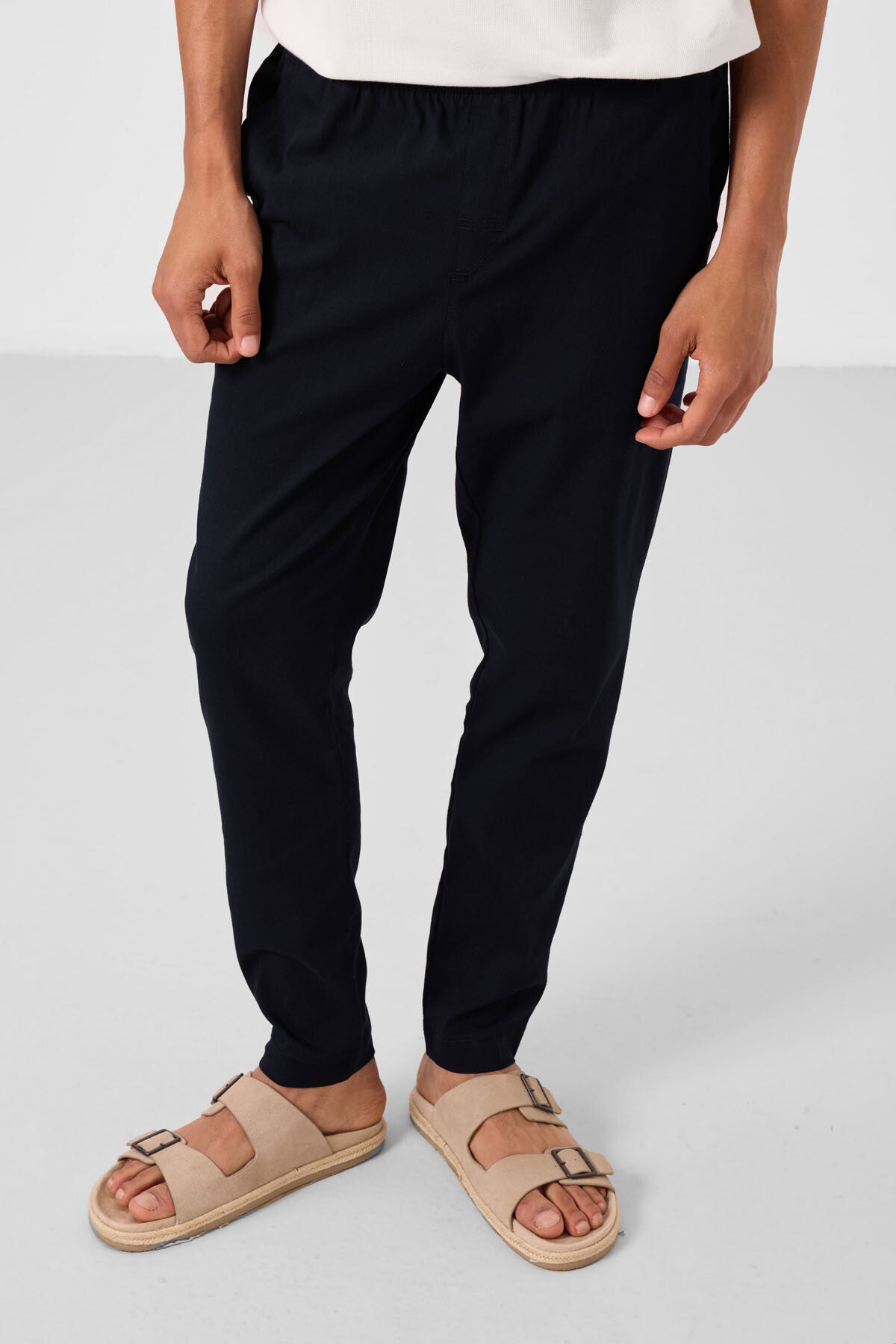 Lacivert Standart Fit Dokuma Hafif Esnek Chino Erkek Pantolon - 82180