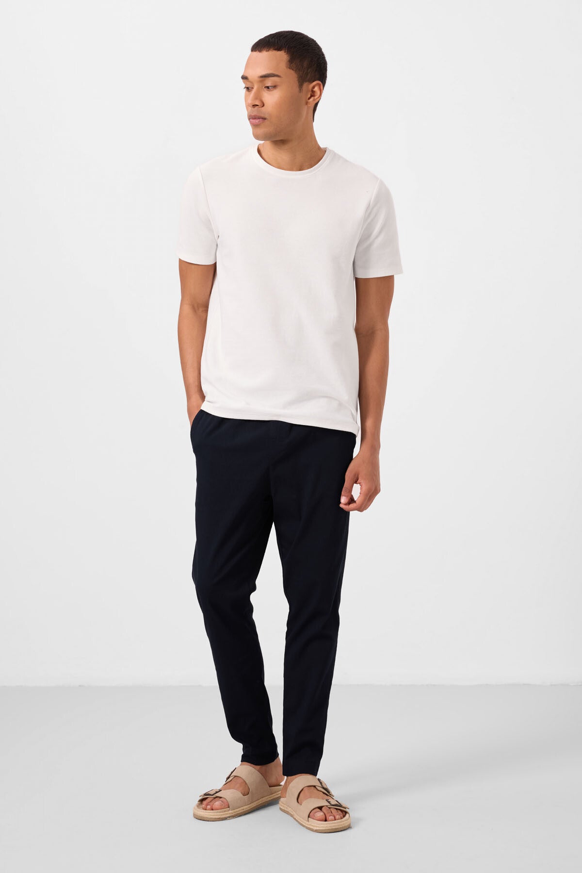 Lacivert Standart Fit Dokuma Hafif Esnek Chino Erkek Pantolon - 82180