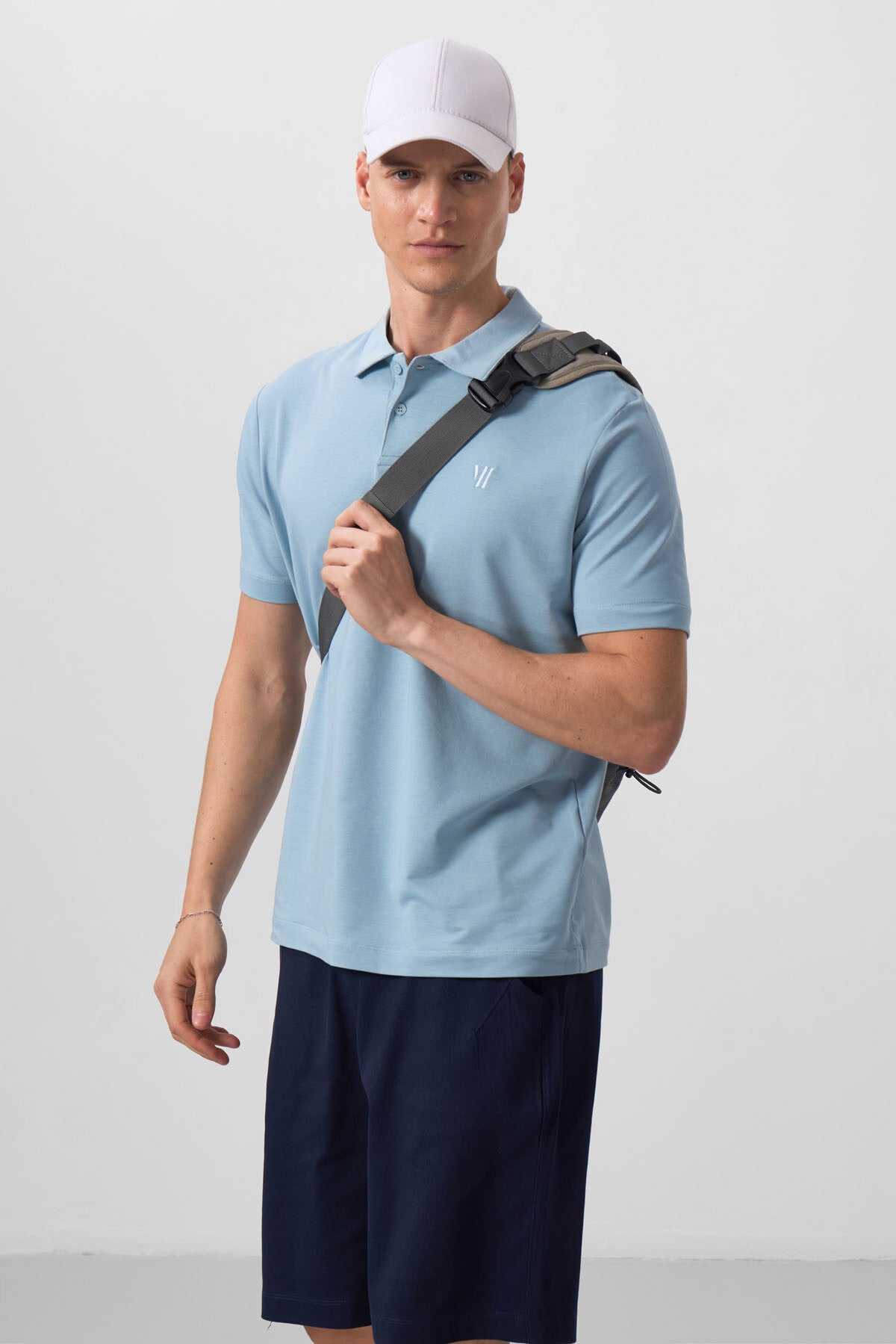 Lacivert Standart Fit Dokuma Hafif Esnek Chino Erkek Şort - 81290