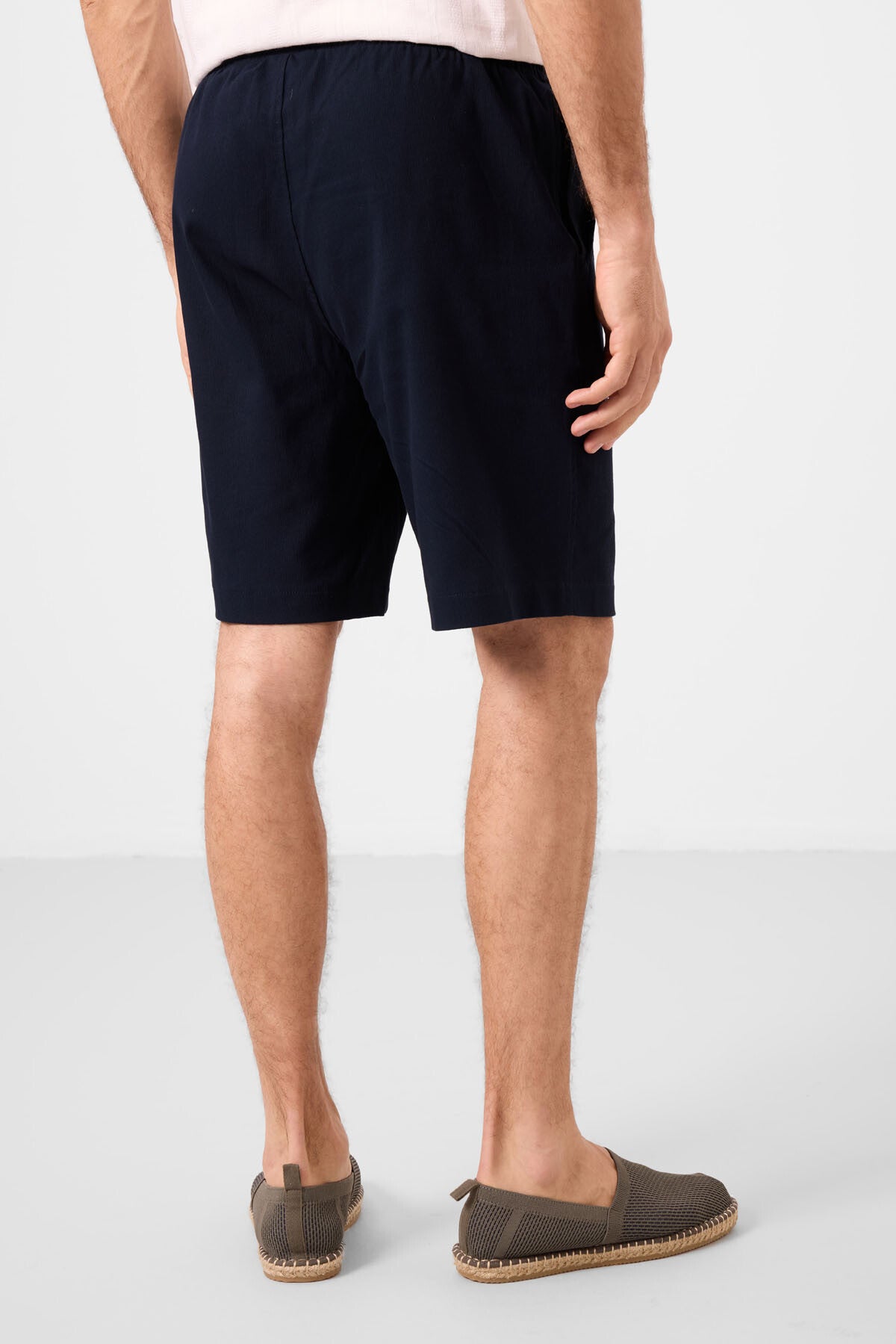 Lacivert Standart Fit Dokuma Hafif Esnek Chino Erkek Şort - 81289