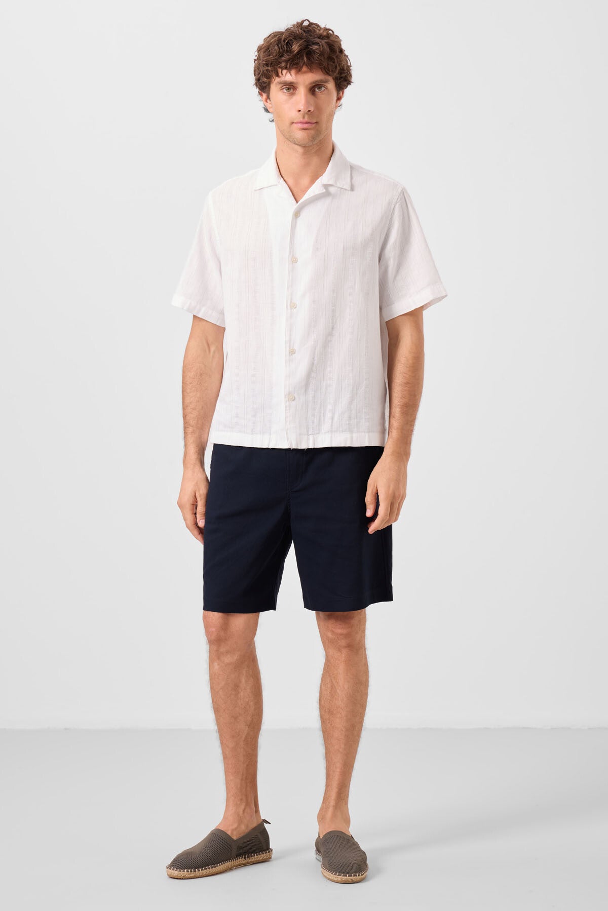 Lacivert Standart Fit Dokuma Hafif Esnek Chino Erkek Şort - 81289