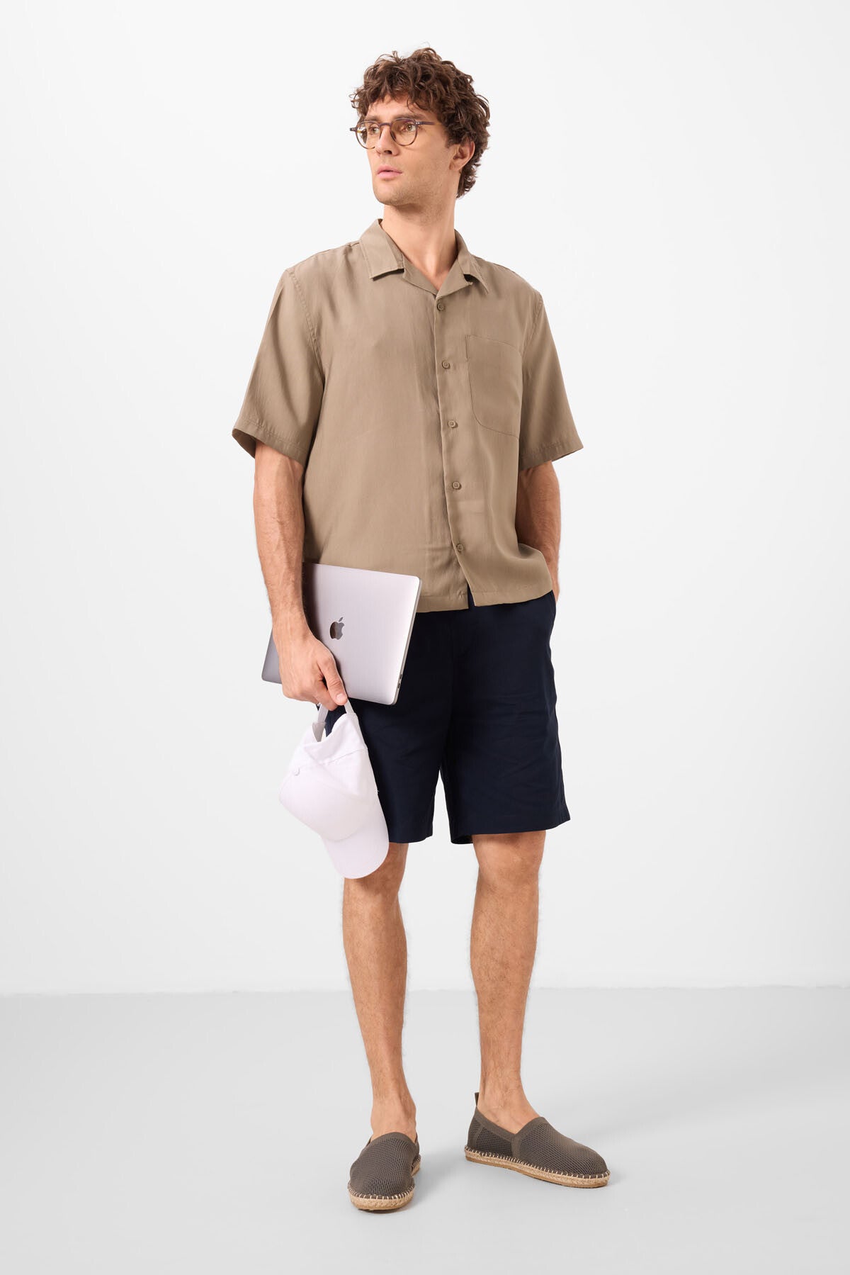 Lacivert Standart Fit Dokuma Hafif Esnek Chino Erkek Şort - 81291