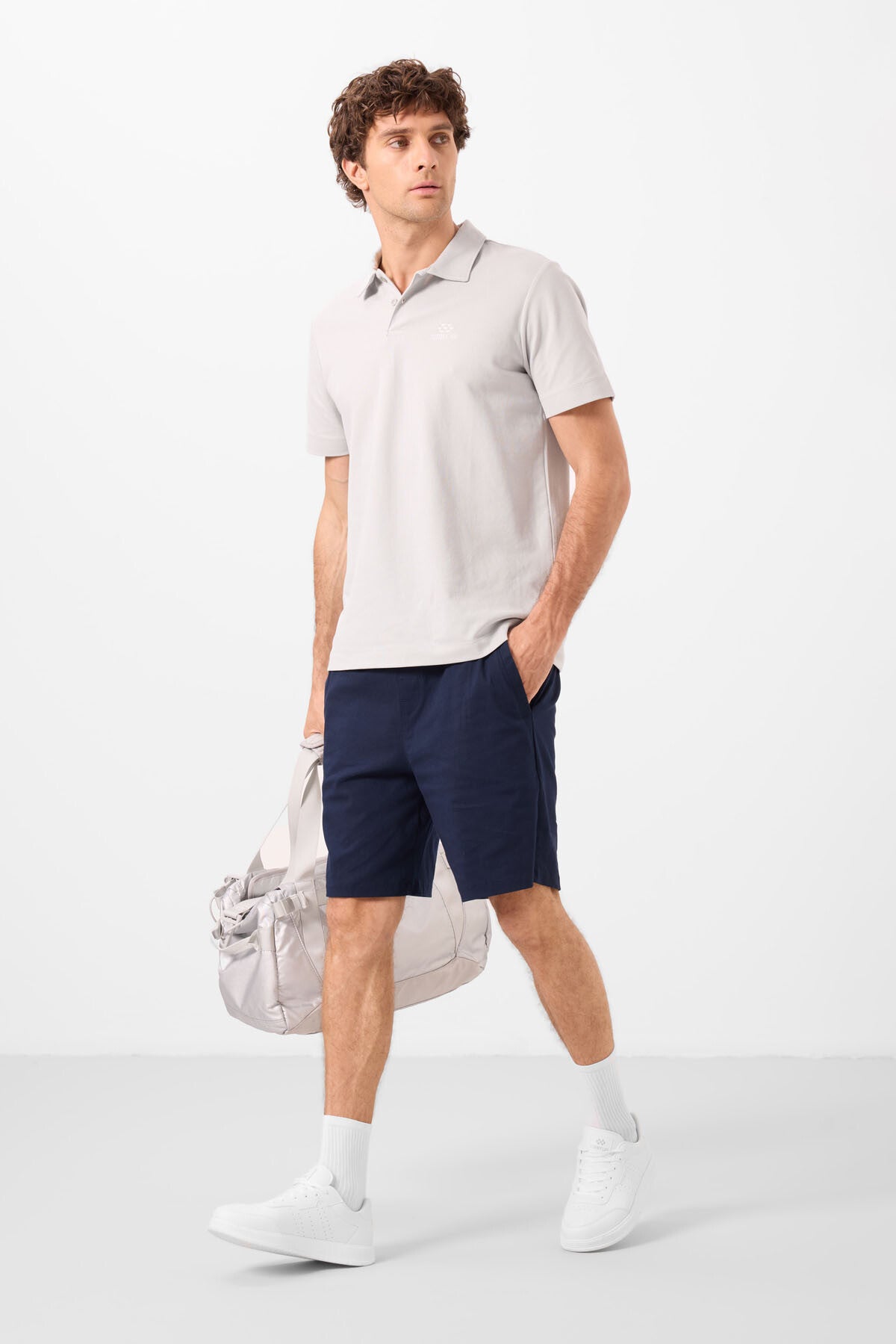 Lacivert Standart Fit Dokuma Hafif Esnek Chino Erkek Şort - 81292