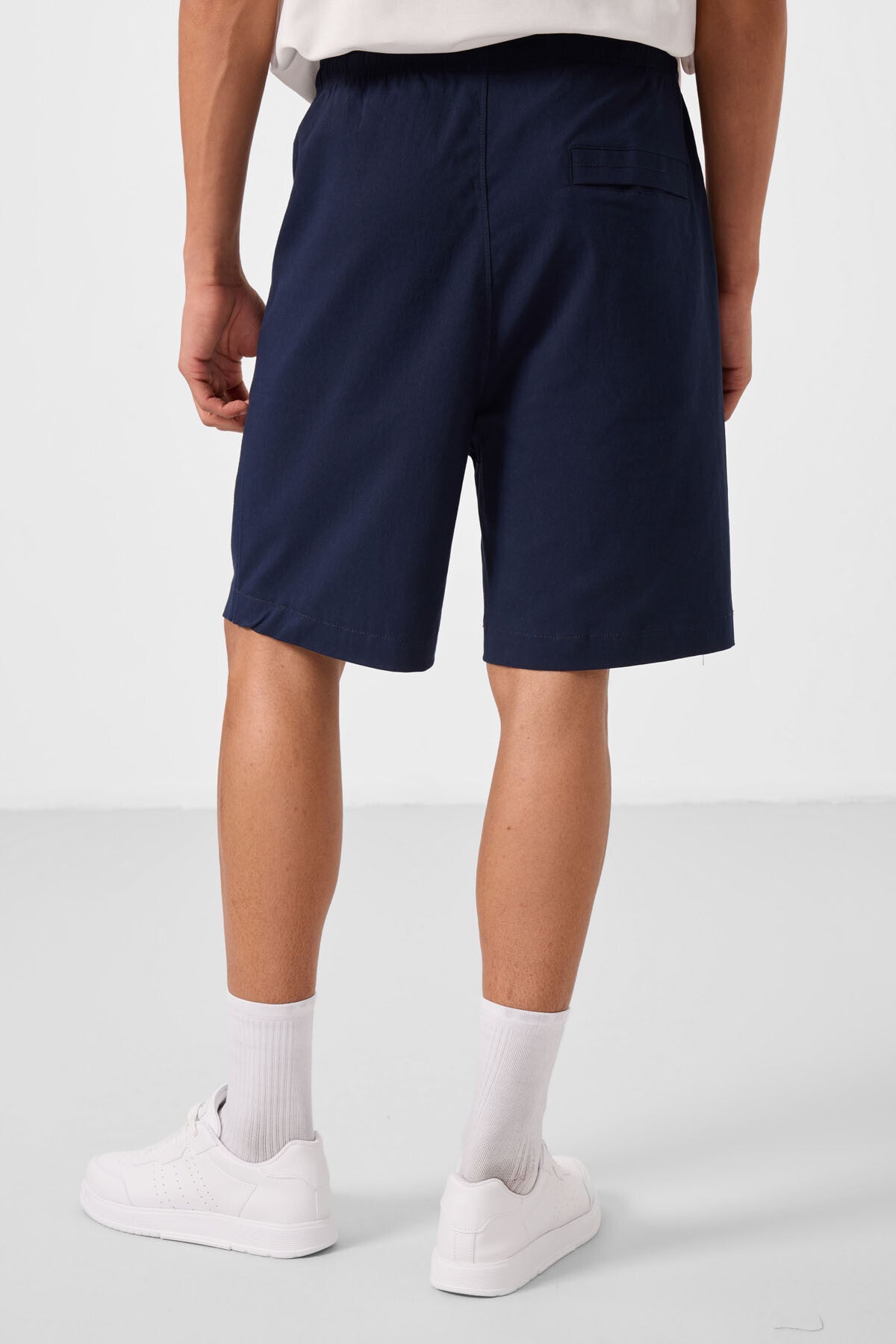 Lacivert Standart Fit Dokuma Hafif Esnek Chino Erkek Şort - 81293