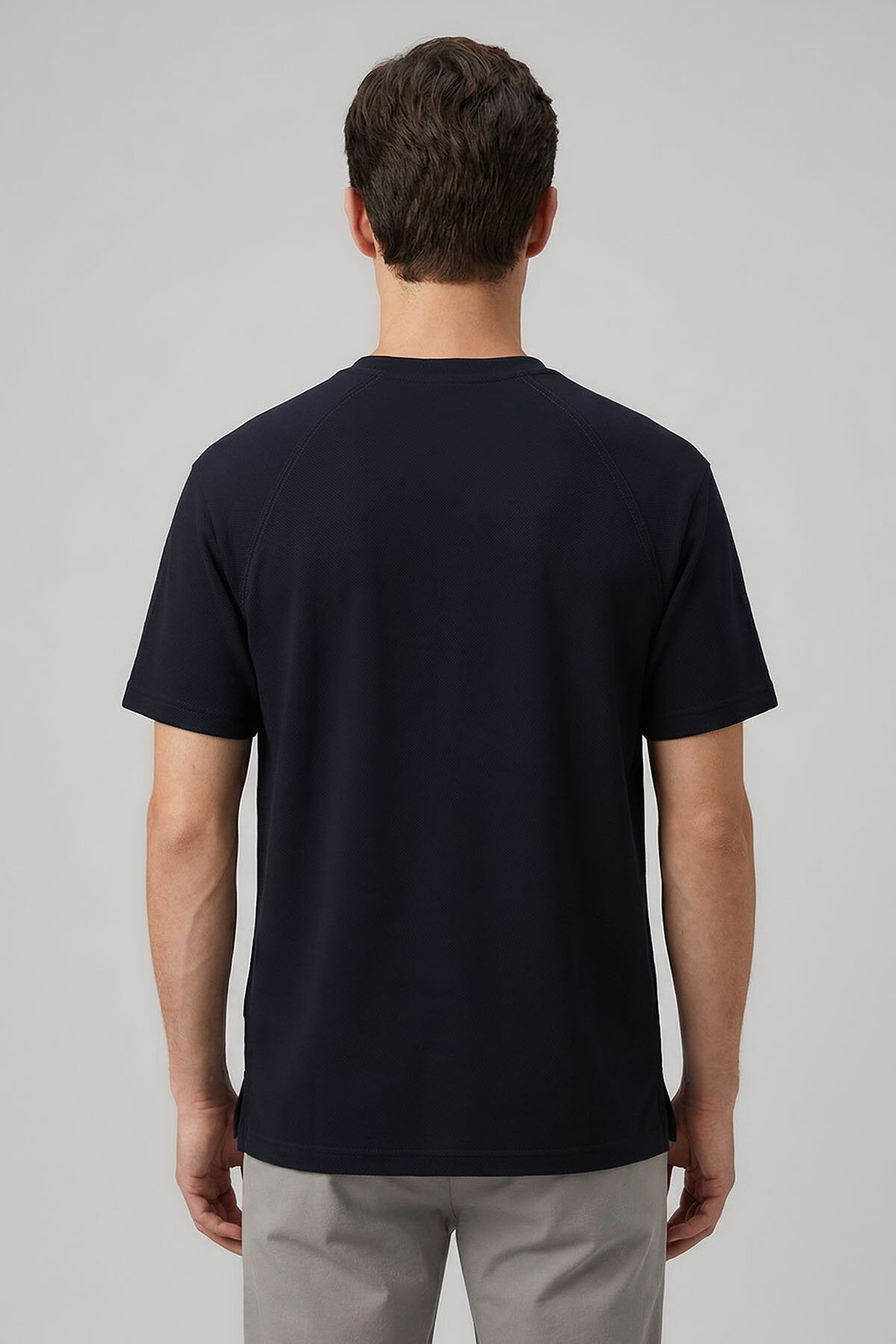 Lacivert Rahat Form Esnek Nefes Alabilir Erkek T-Shirt - 88495
