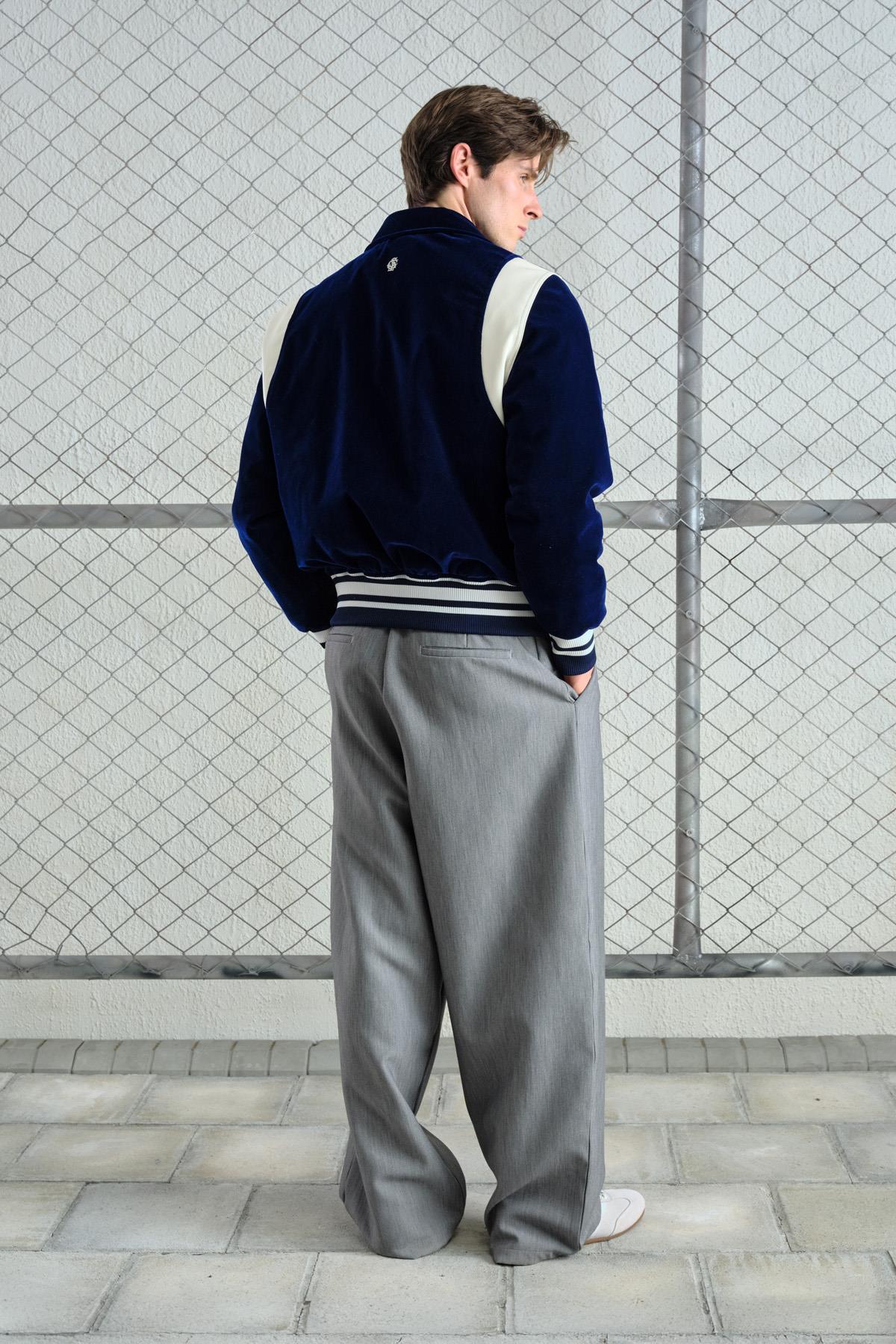 LACİVERT KADİFE KOLEJ CEKET