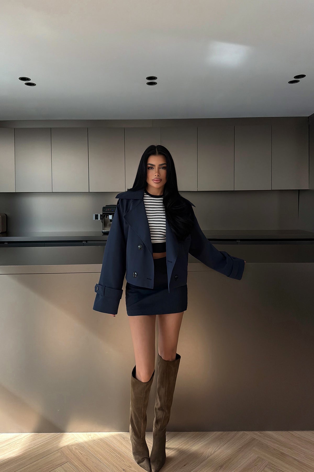 Lacivert Klarris Trençkot ATE-4202