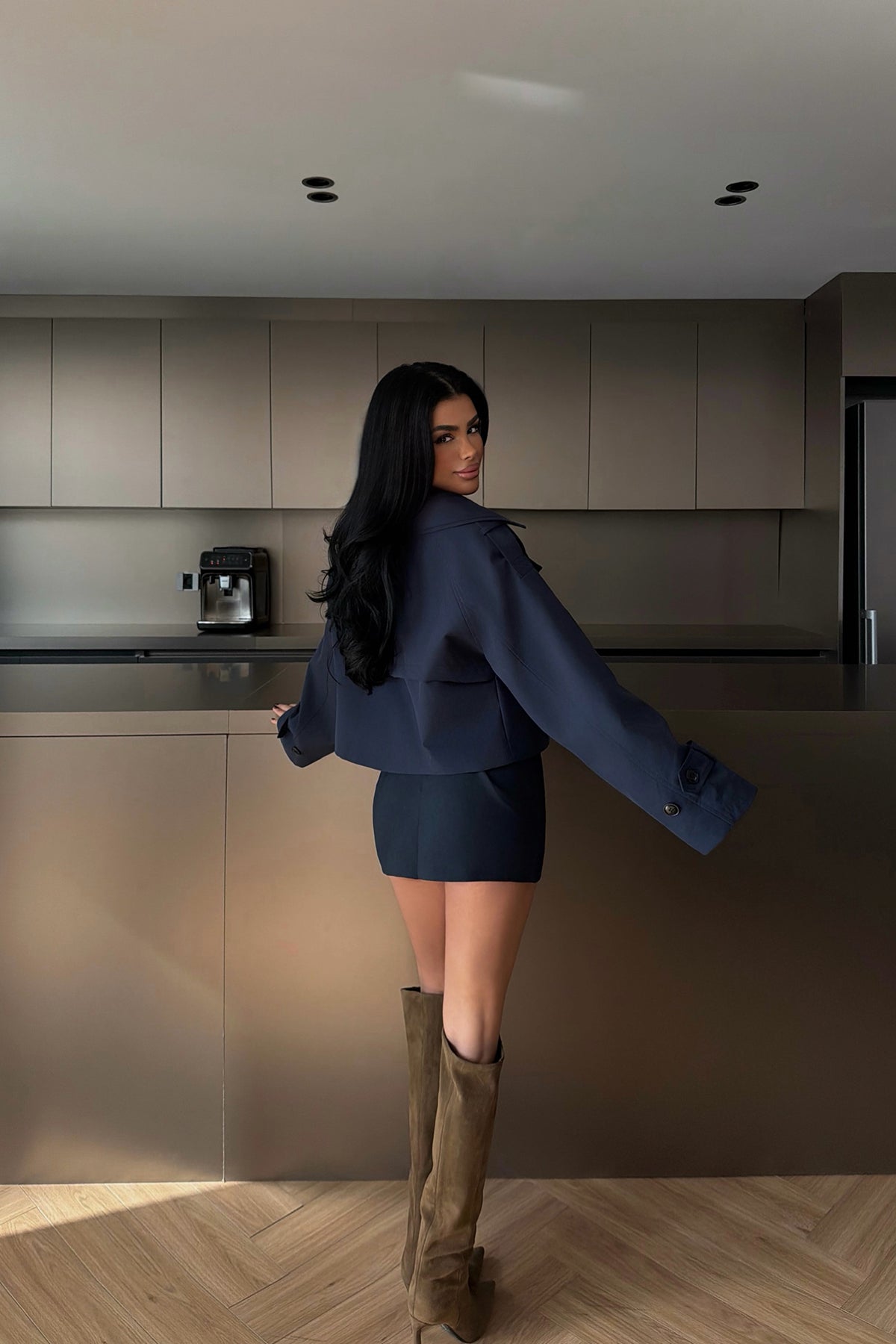 Lacivert Klarris Trençkot ATE-4202