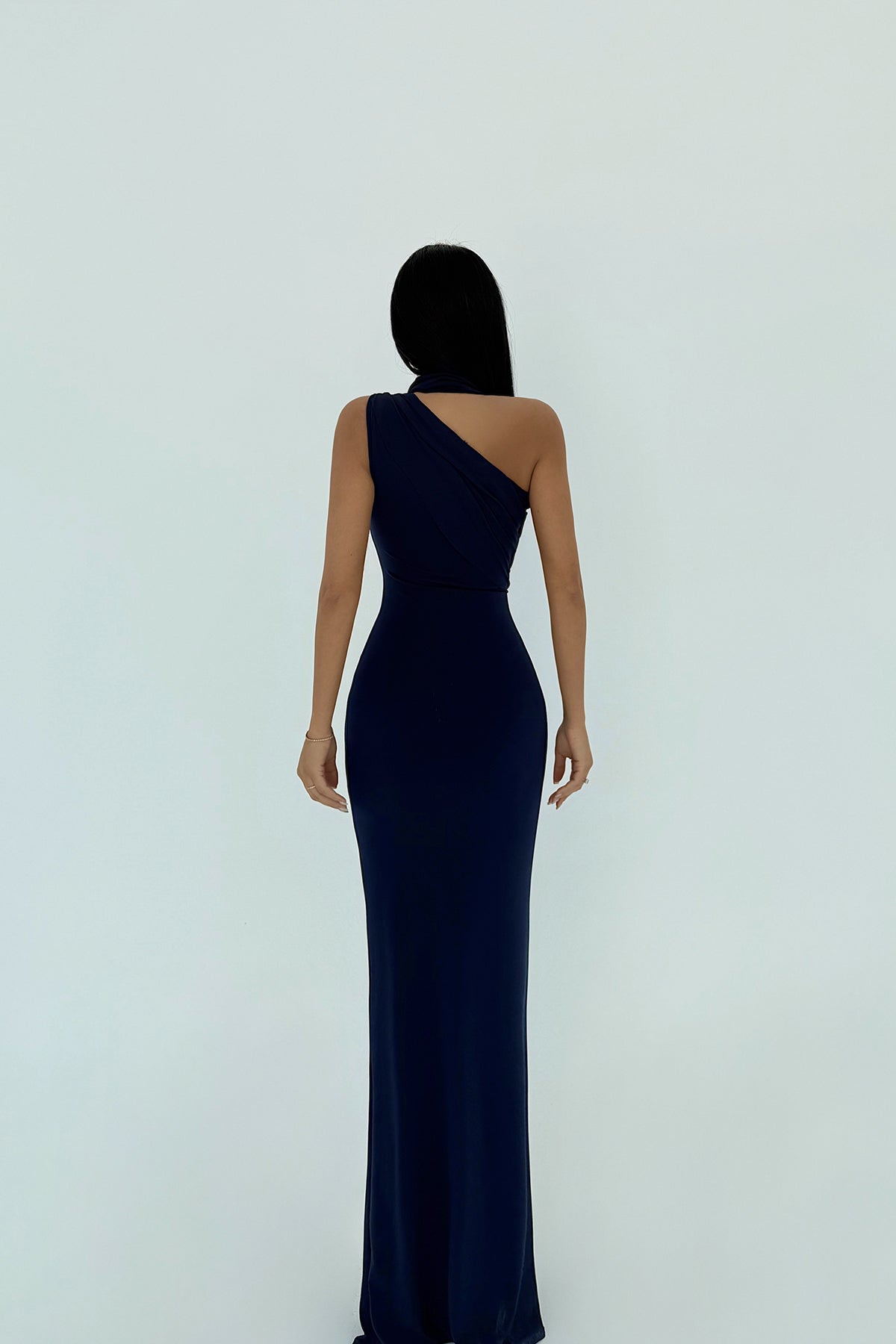 Lacivert Marcia Uzun Elbise ATE-2483