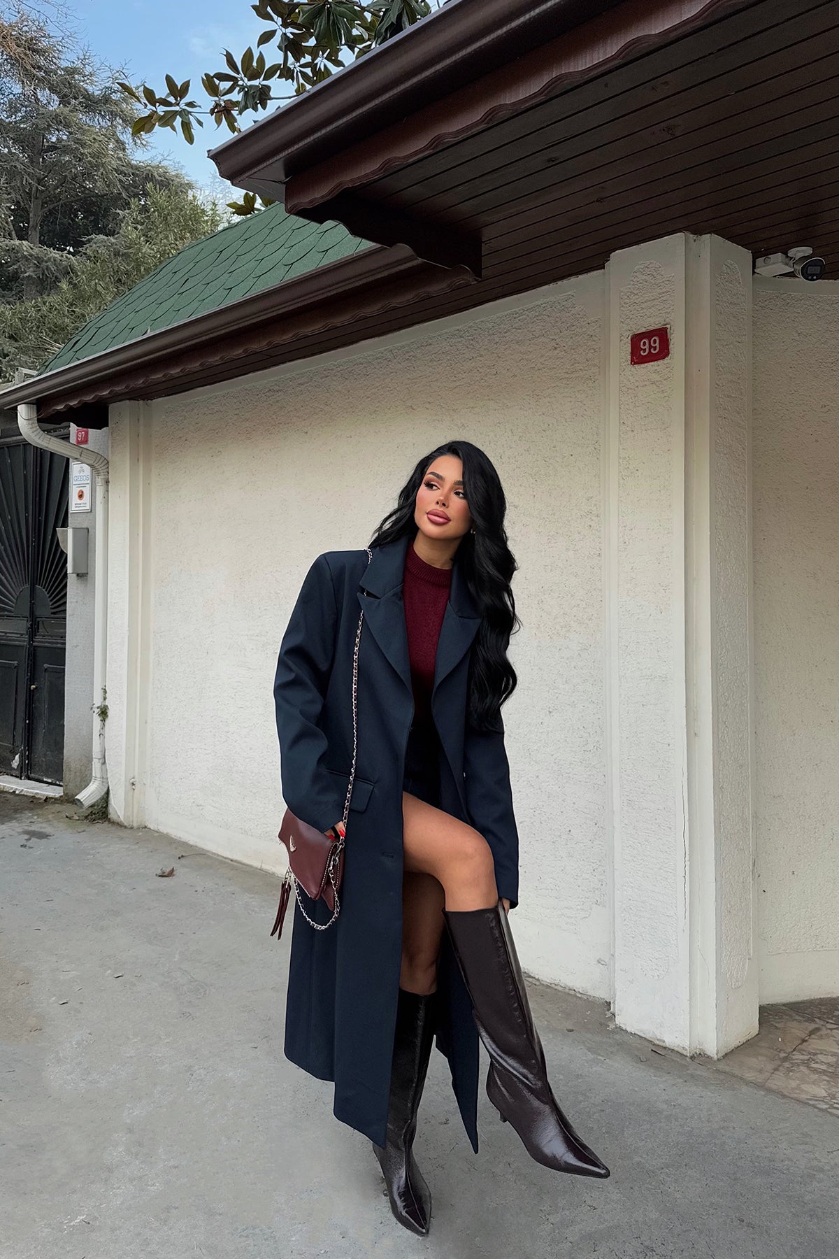 Lacivert Arnaldo Uzun Ceket ATE-2174