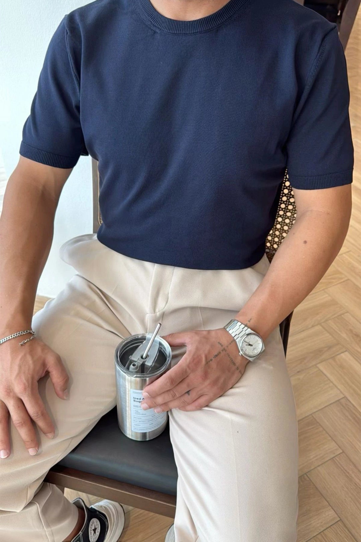 Lacivert Triko Basic Tişört ATE-3066