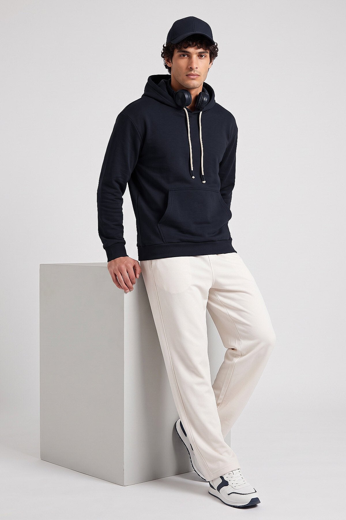 Lacivert Standart Kalıp Basic Erkek Sweatshirt - 88513